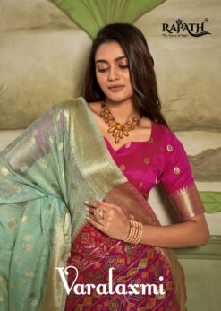 Rajpath Varalaxmi Zari Weaving Cotton Silk Saree