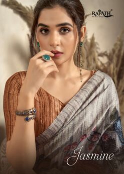 Rajpath Jasmine Wedding Wear Satin Crepe Designer Saree