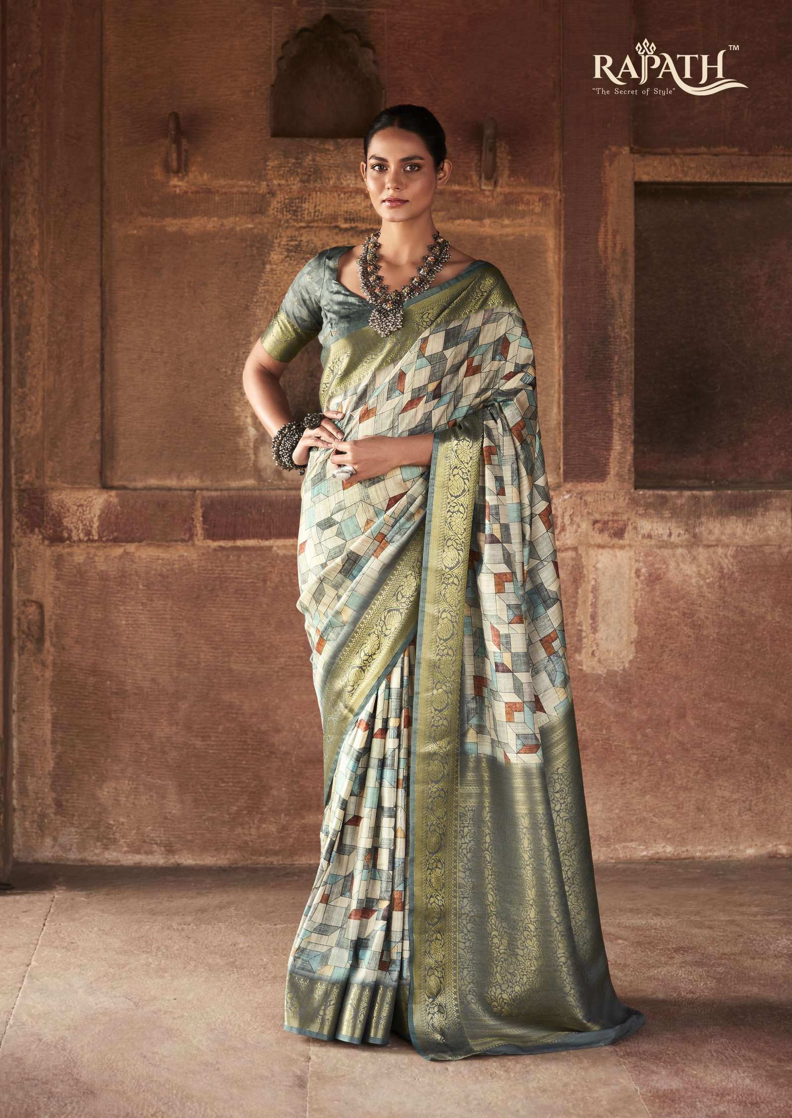 Rajpath Anshika Printed Handloom Silk Wedding Wear Saree