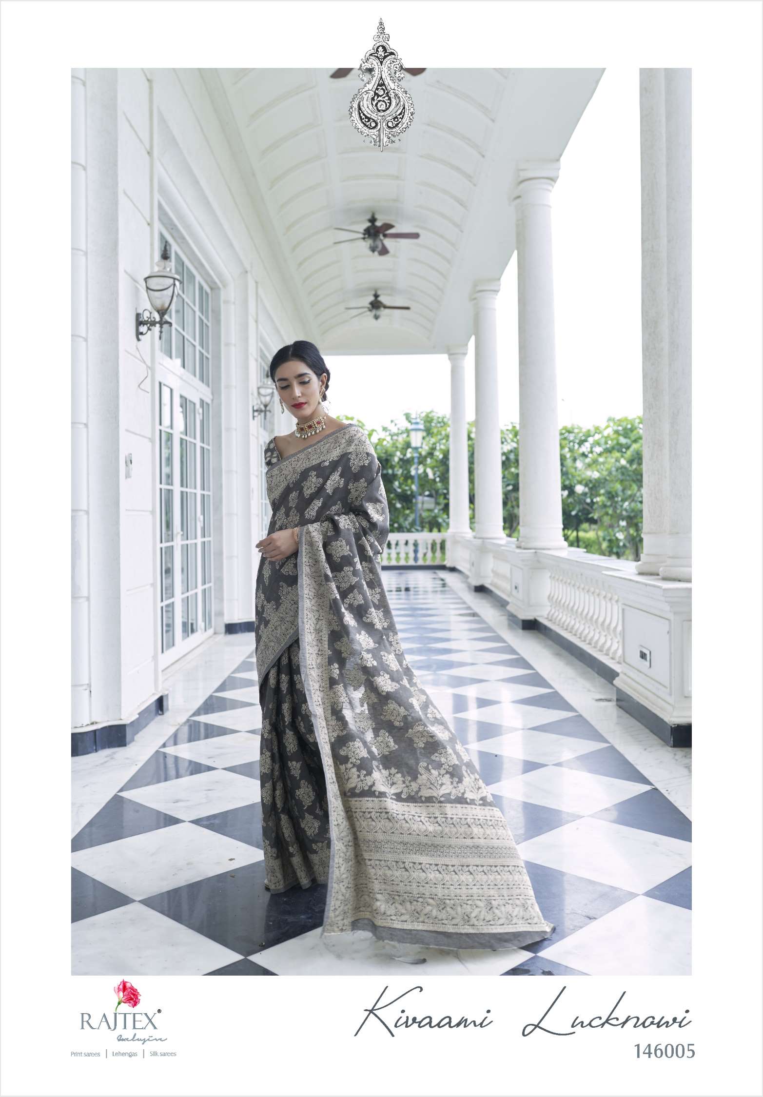 Rajtex Kivaami Lucknowi Chickankari Weaving Saree