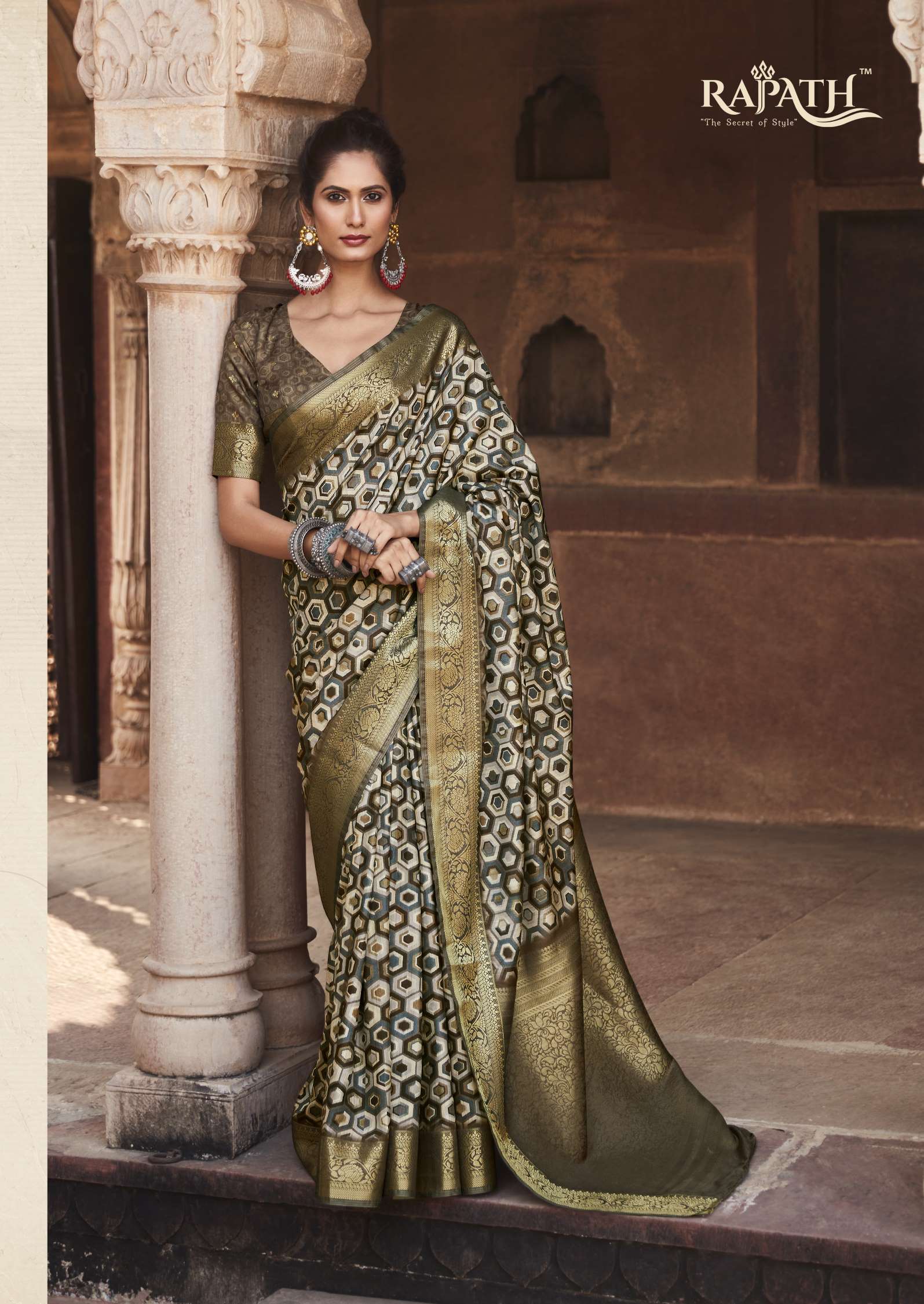 Rajpath Anshika Printed Handloom Silk Wedding Wear Saree