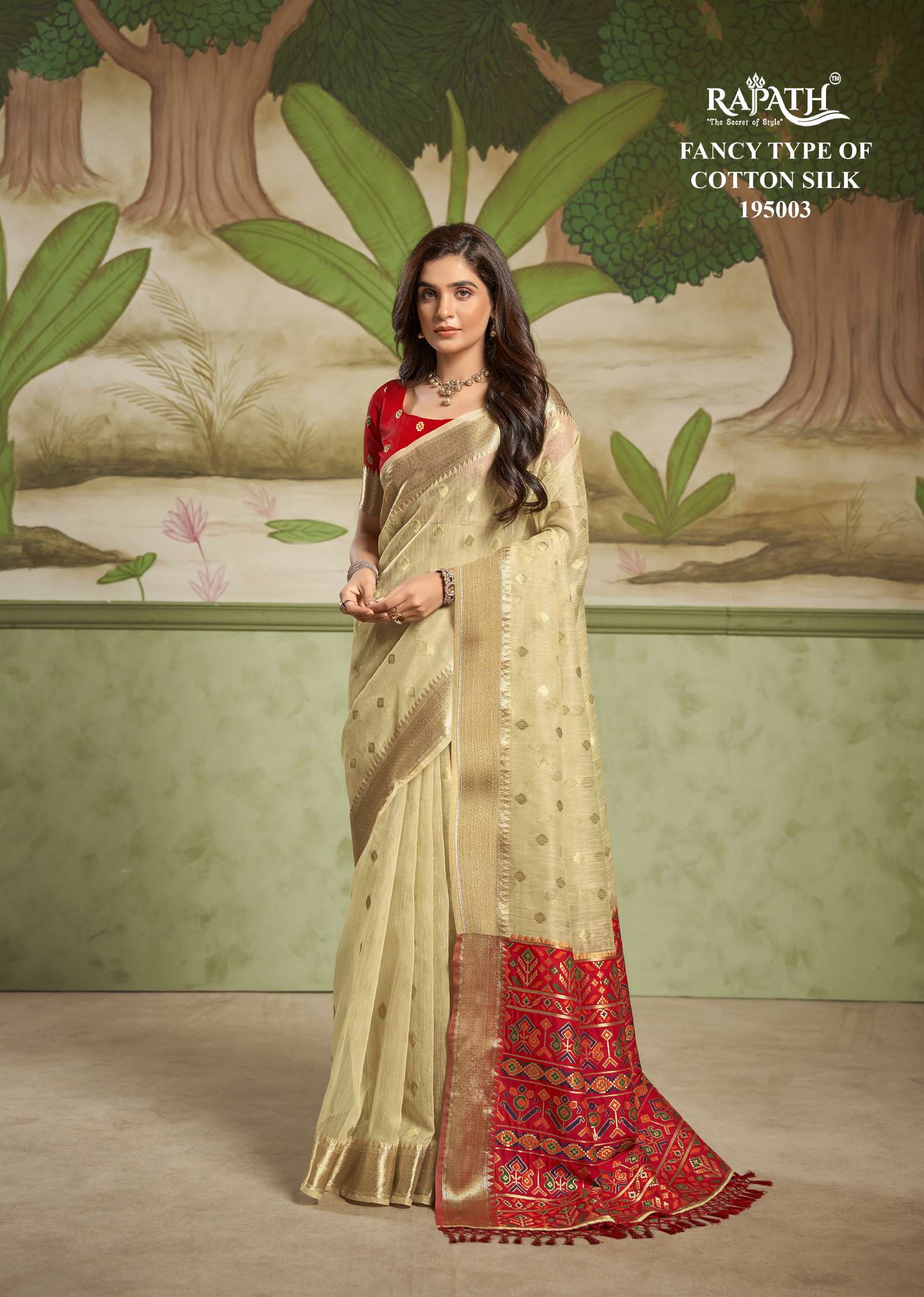 Rajpath Varalaxmi Zari Weaving Cotton Silk Saree