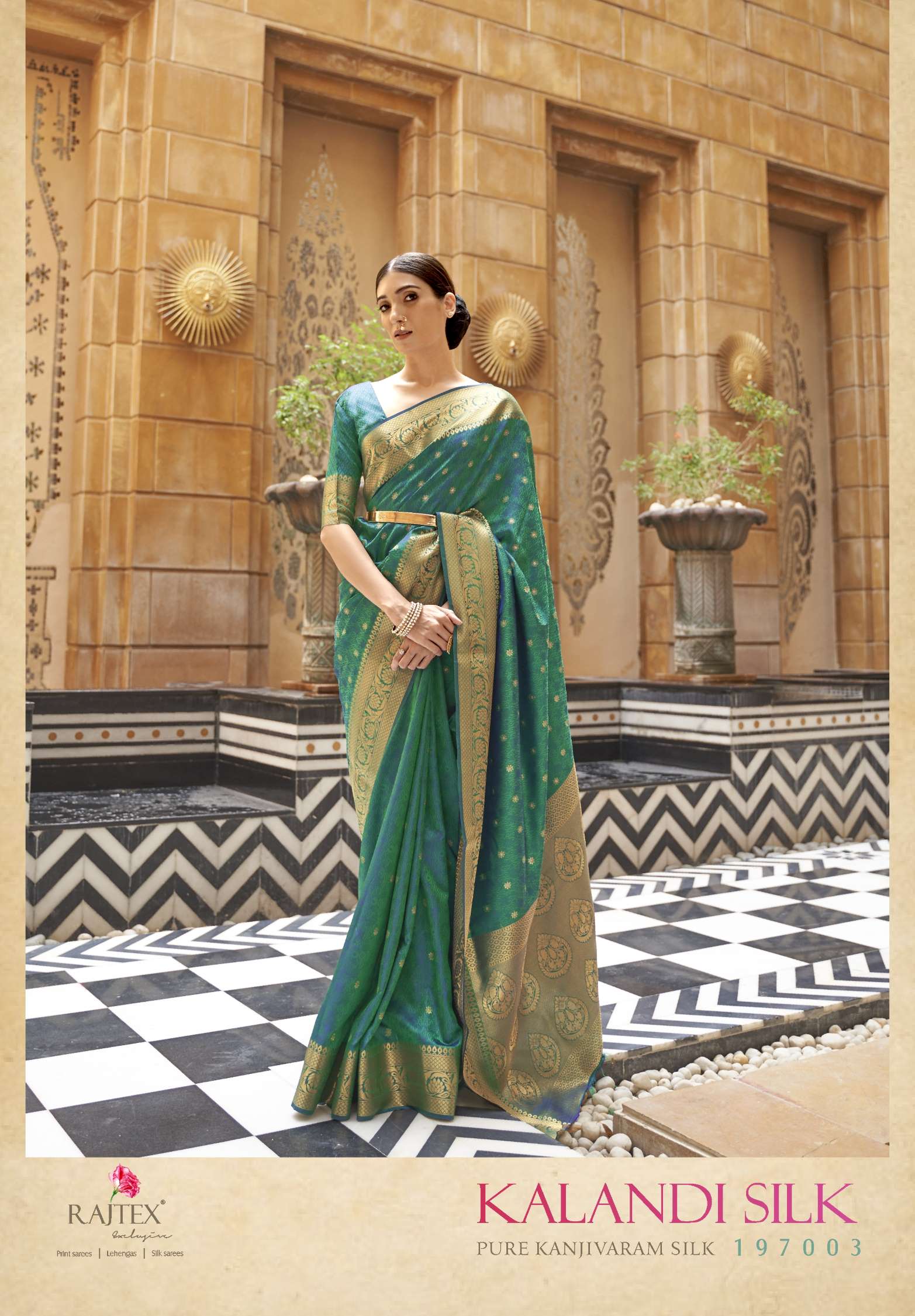 Rajtex Kalandi Pure Kanjivaram Weaving Silk Saree
