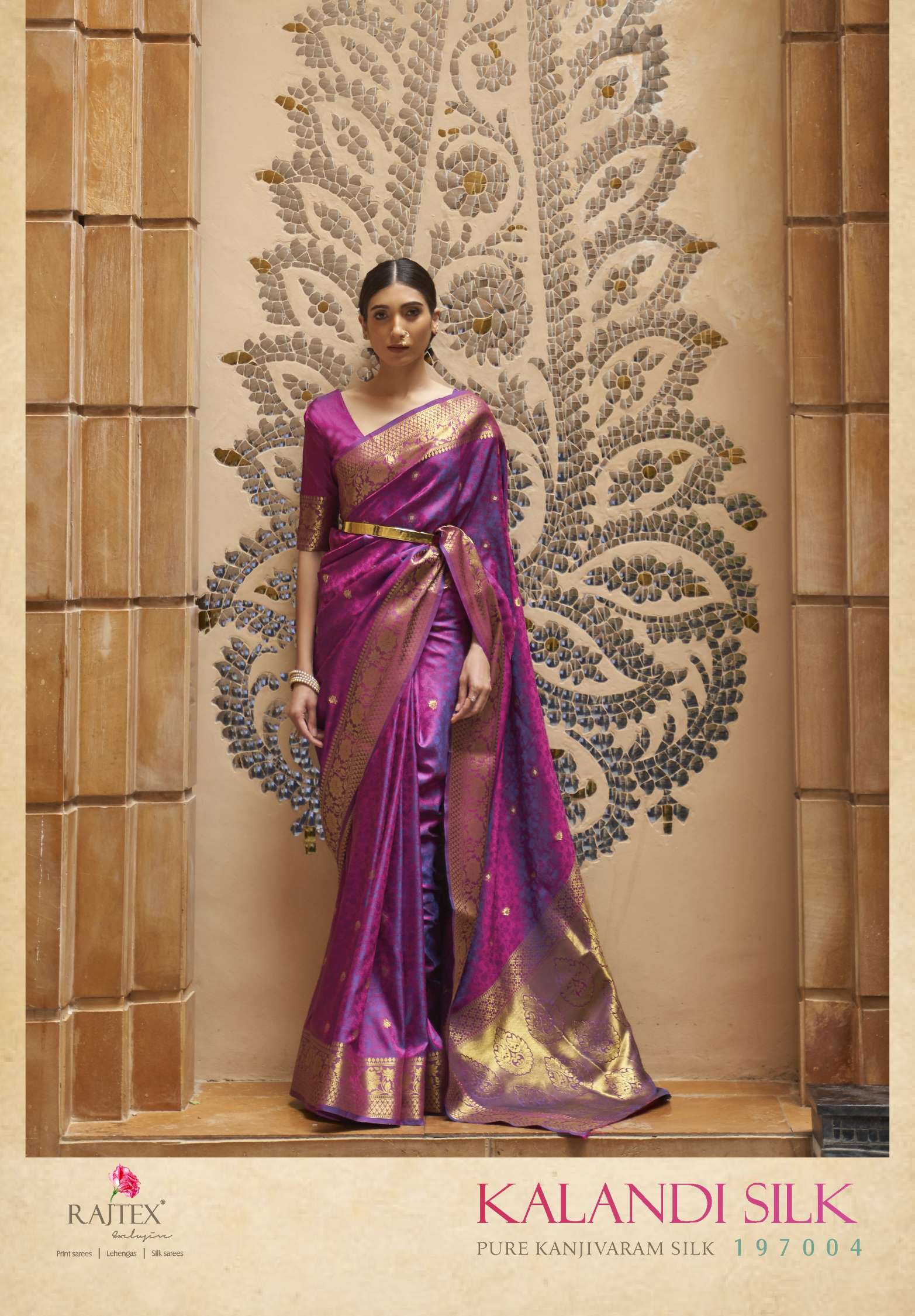 Rajtex Kalandi Pure Kanjivaram Weaving Silk Saree