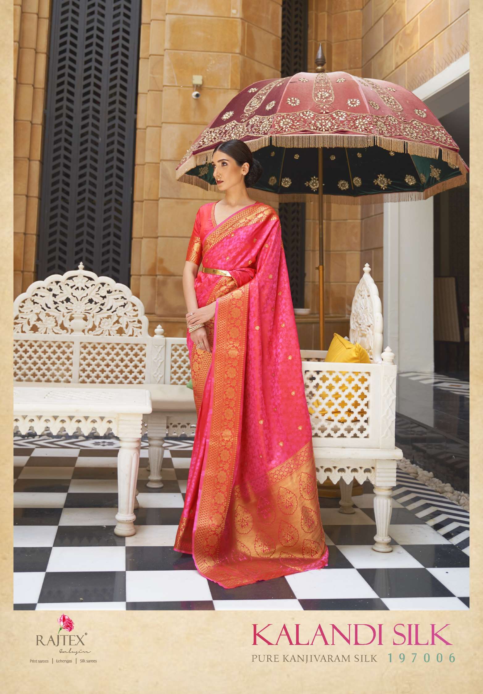 Rajtex Kalandi Pure Kanjivaram Weaving Silk Saree