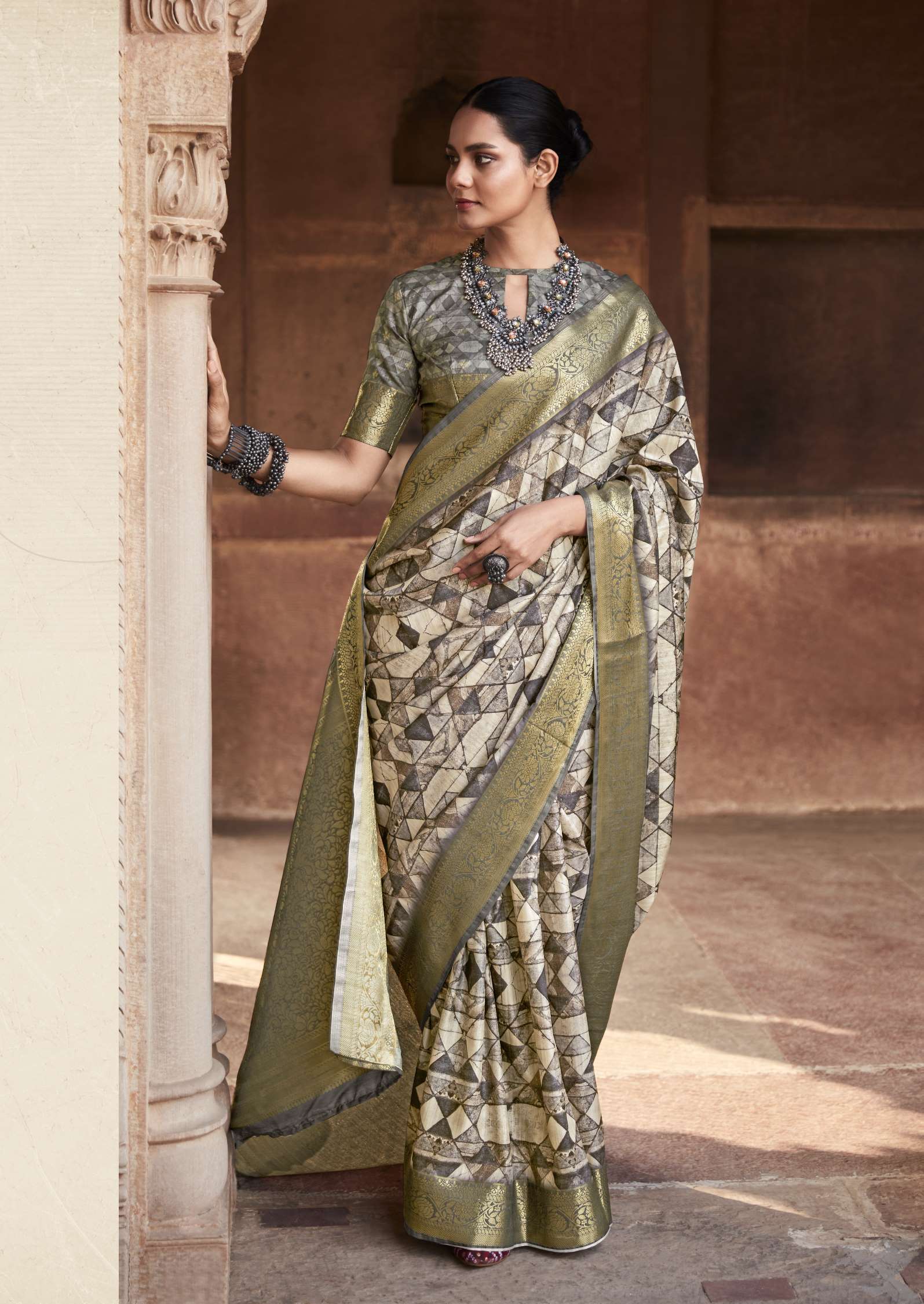 Rajpath Anshika Printed Handloom Silk Wedding Wear Saree