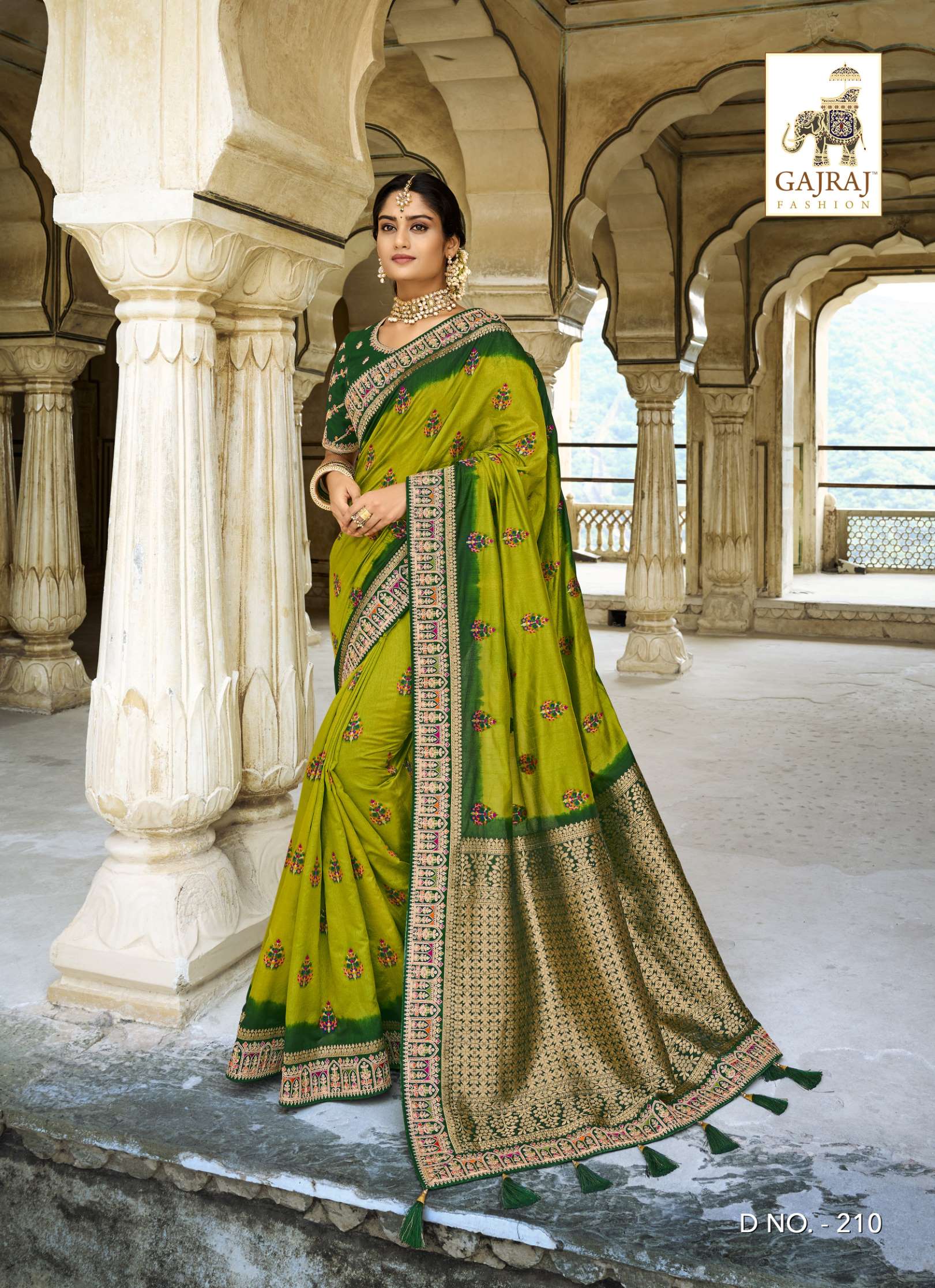 Sumshy Wedding Wear Embroidery Dola Silk Latest Saree