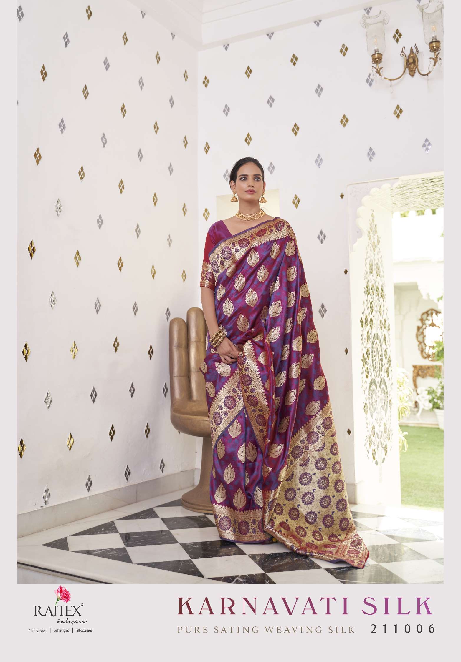 Rajtex Karnavati Pure Satin Weaving Silk Saree