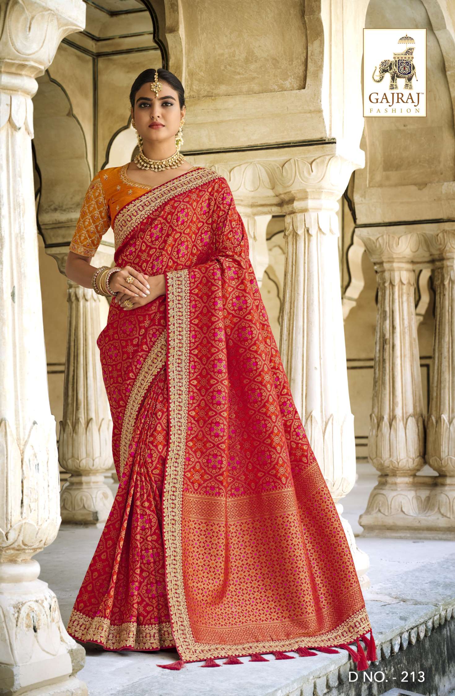 Sumshy Wedding Wear Embroidery Dola Silk Latest Saree