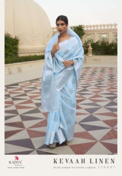 Rajtex Kevaah Pure Linen Weaving Silk Saree