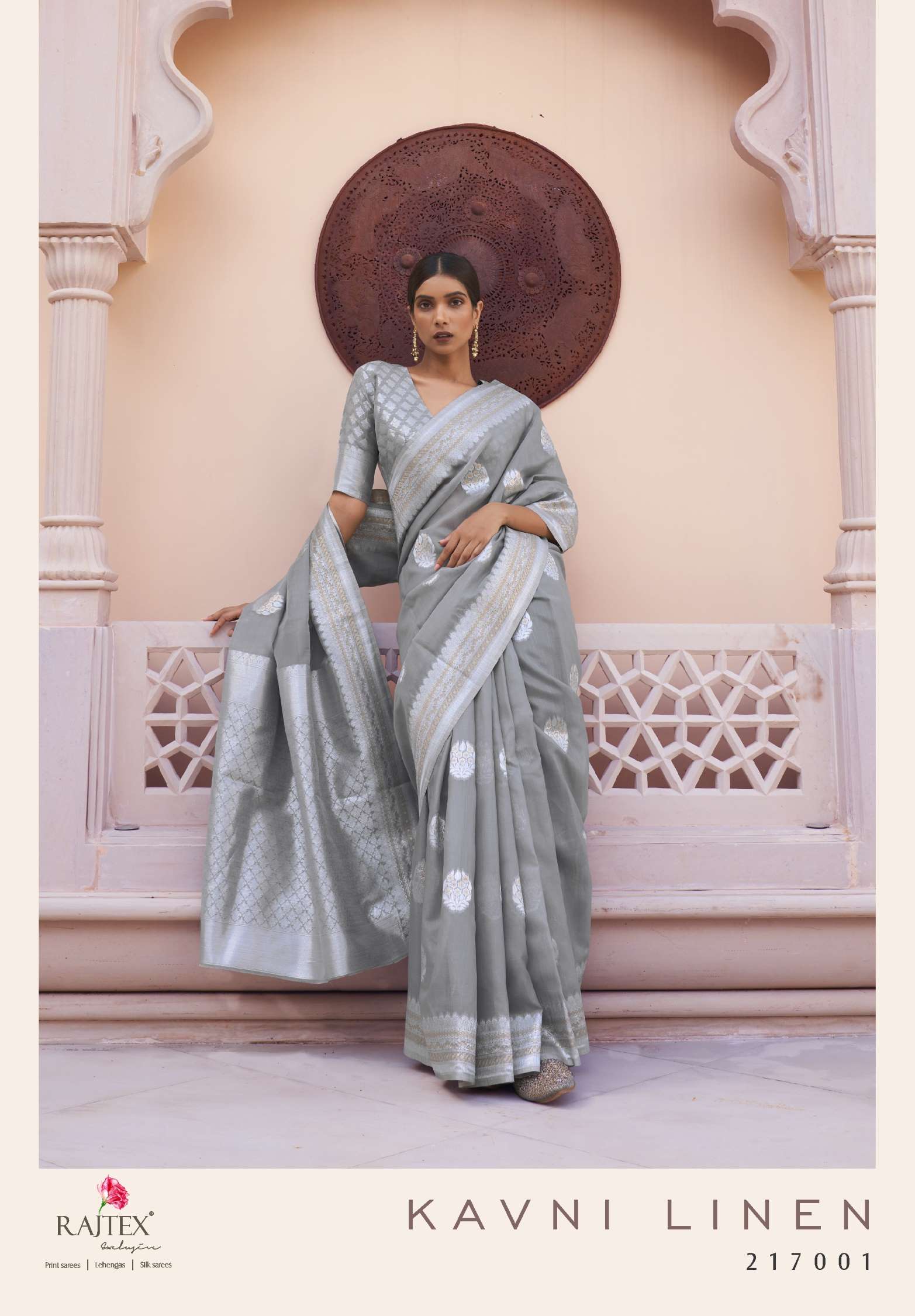 Rajtex Kavni Wedding Wear Pure Linen Weaving Saree