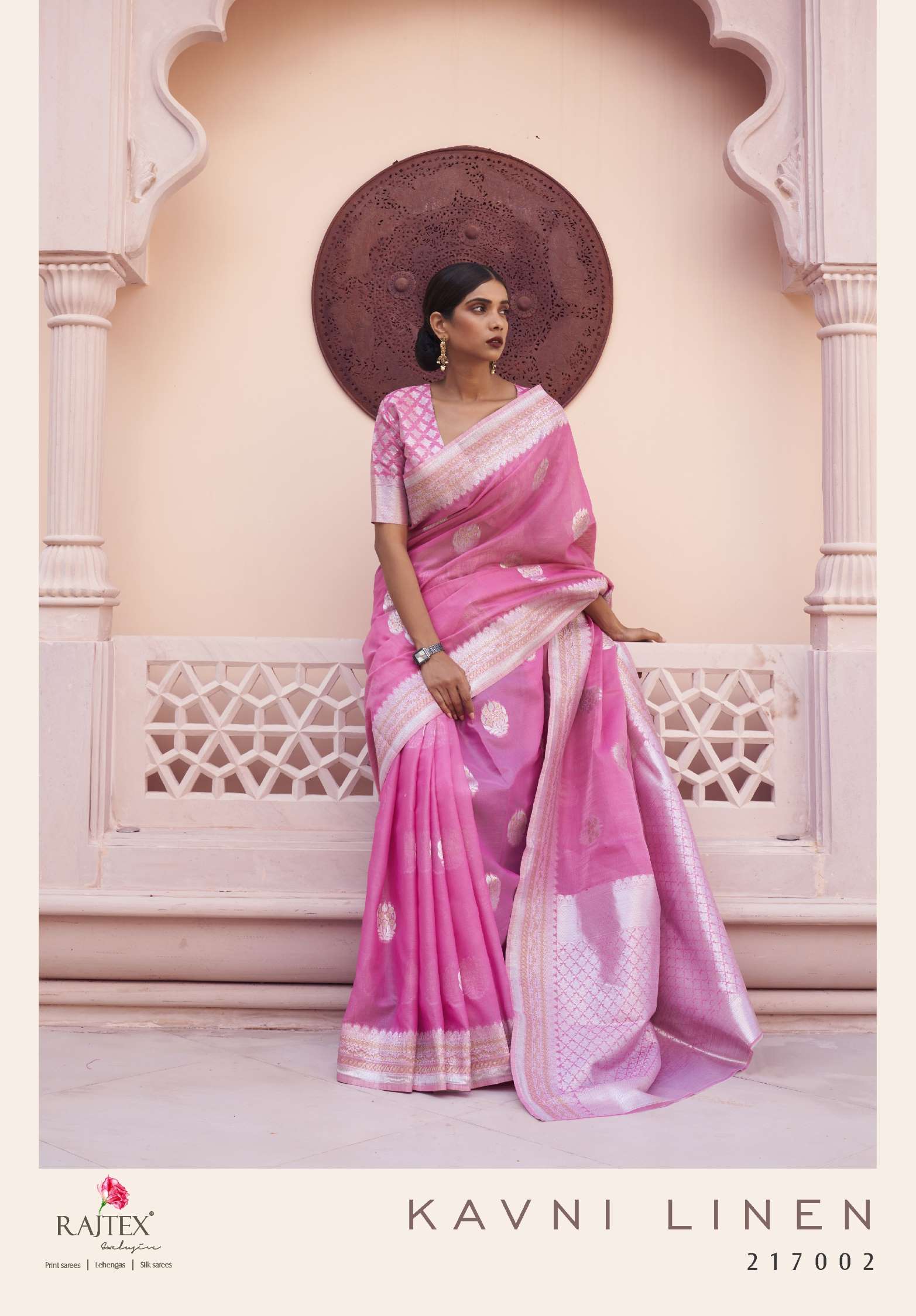 Rajtex Kavni Wedding Wear Pure Linen Weaving Saree
