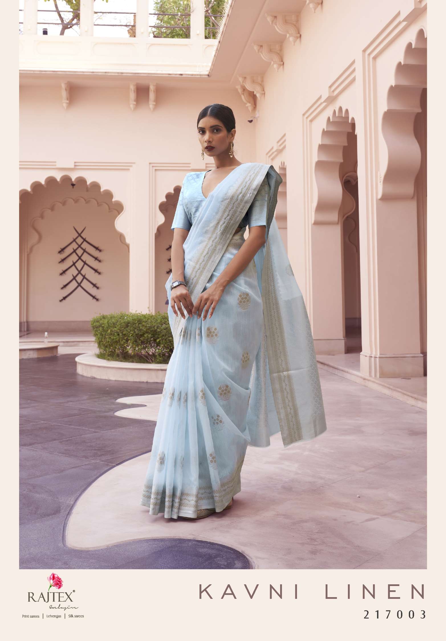 Rajtex Kavni Wedding Wear Pure Linen Weaving Saree