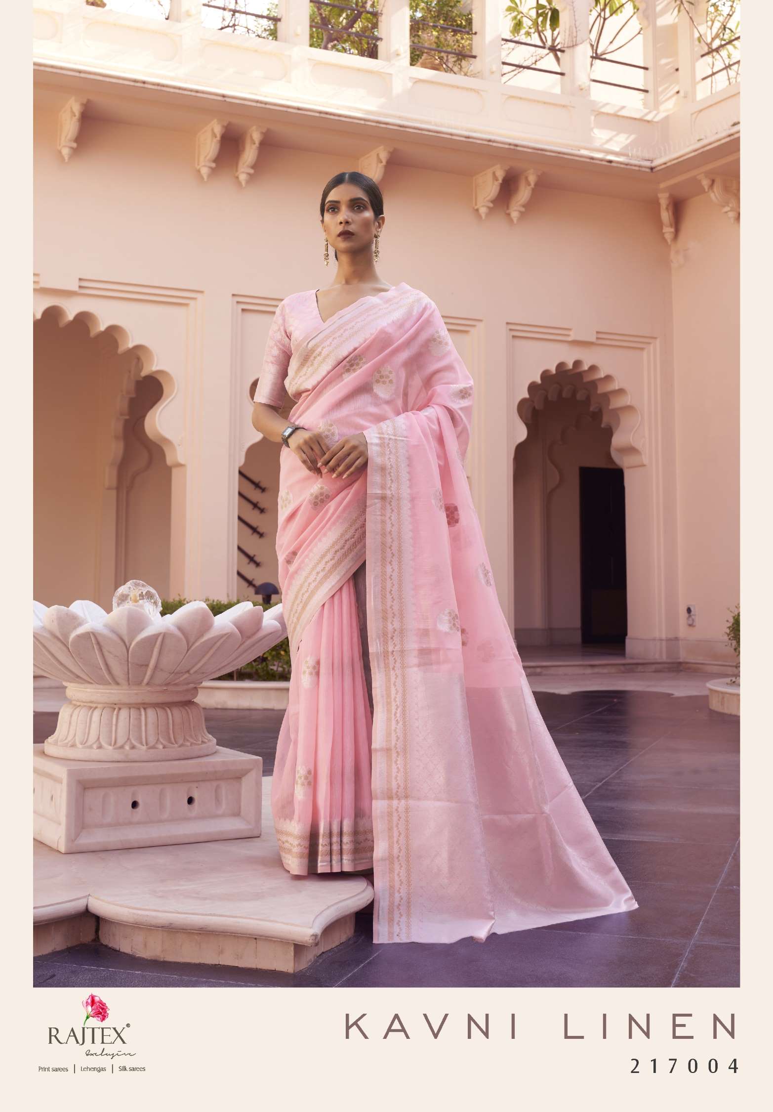Rajtex Kavni Wedding Wear Pure Linen Weaving Saree