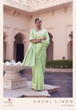 Rajtex Kavni Wedding Wear Pure Linen Weaving Saree