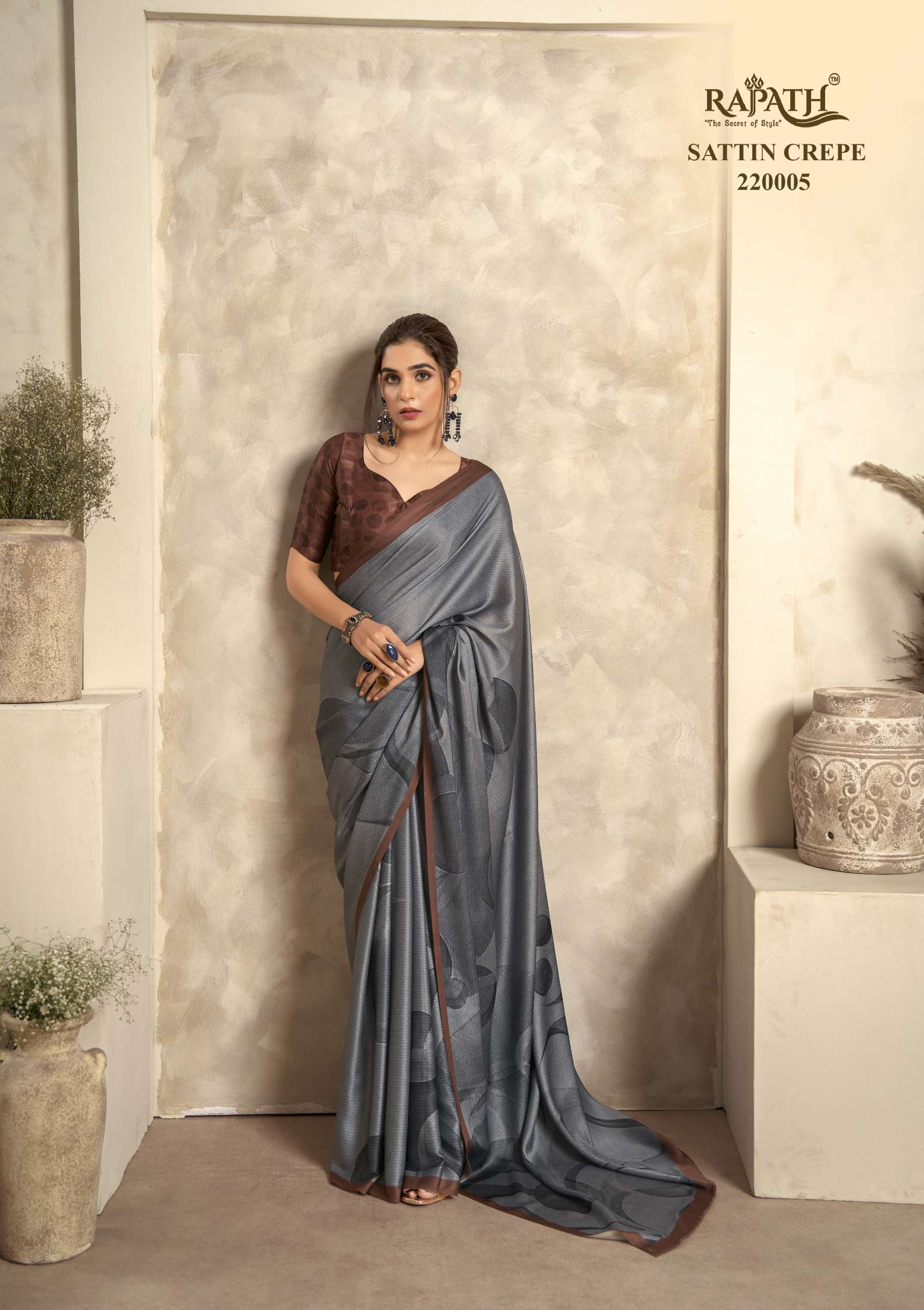 Rajpath Jasmine Wedding Wear Satin Crepe Designer Saree