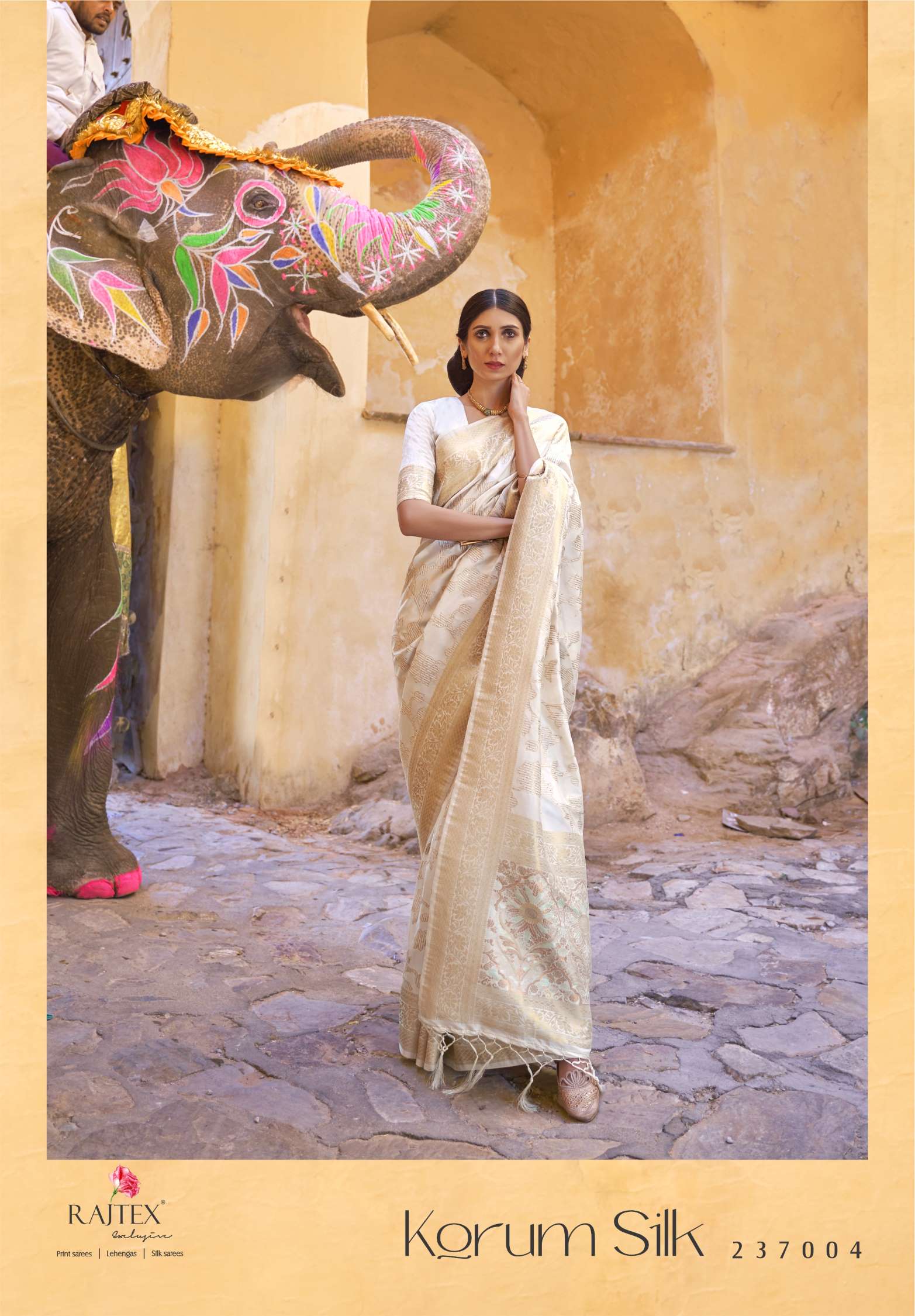 Rajtex Korum Sequence Handloom Zari Weaving Silk Sarees