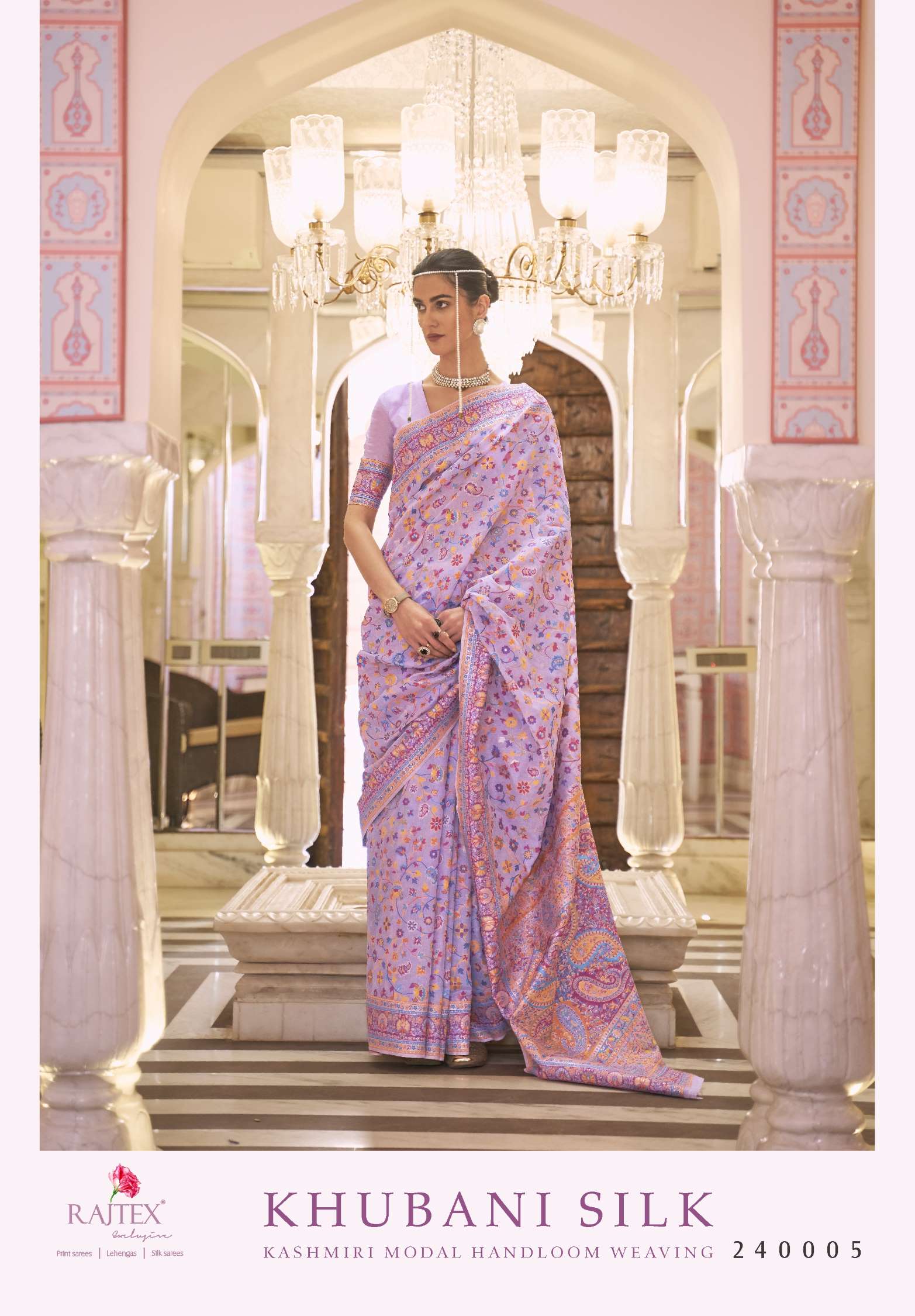 Rajtex Khubani Kashmiri Modal Handloom Weaving Silk Sarees