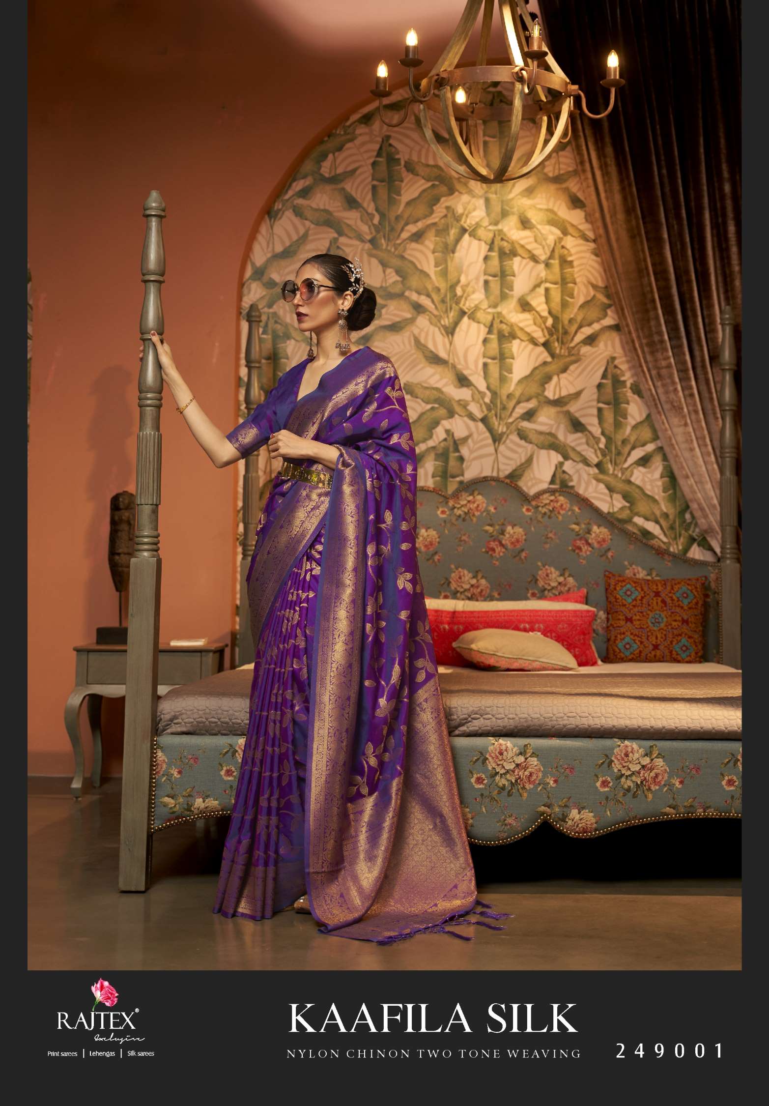 Rajtex Kaafila Nylon Chinon Two Tone Weaving Silk Sarees