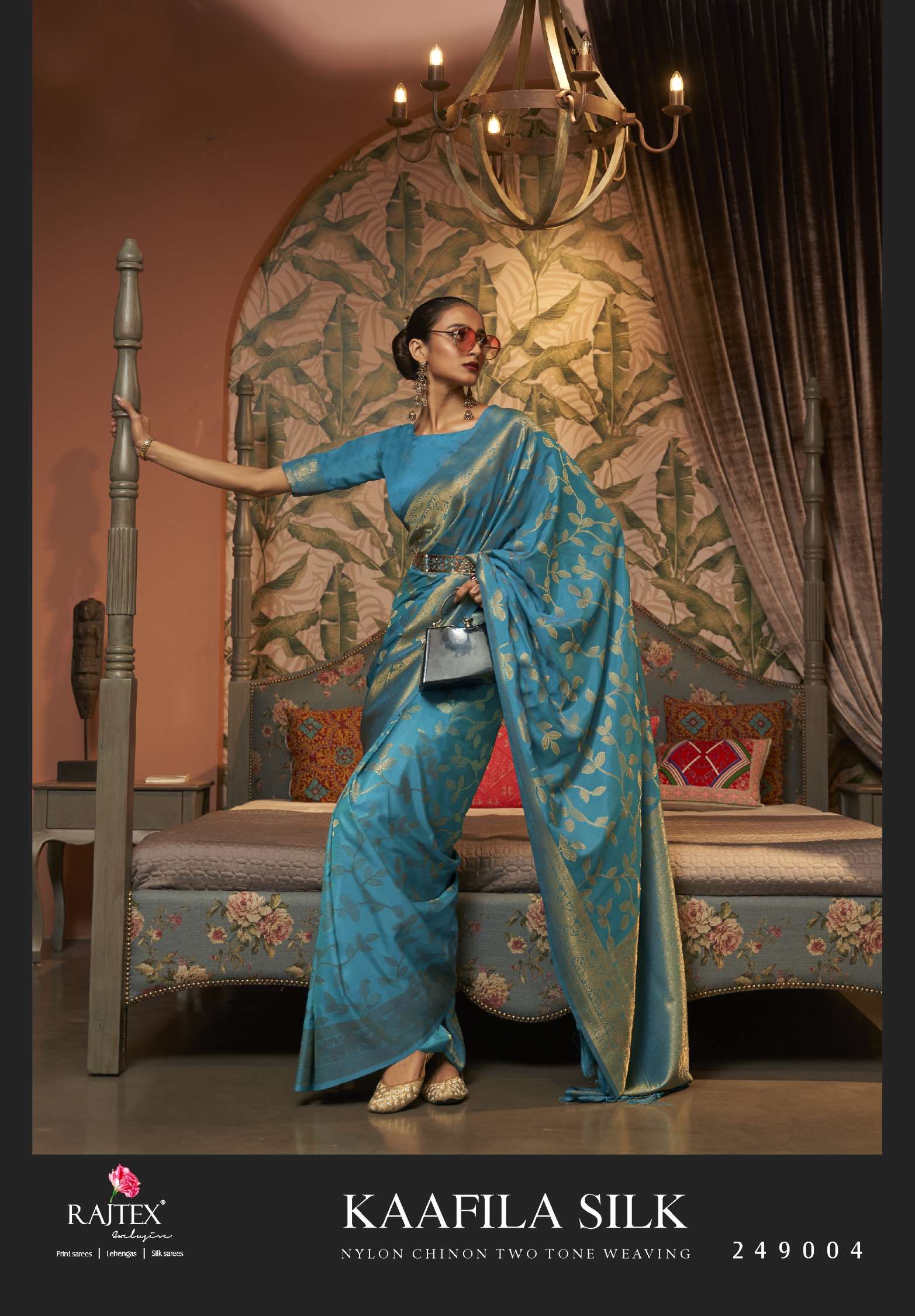 Rajtex Kaafila Nylon Chinon Two Tone Weaving Silk Sarees