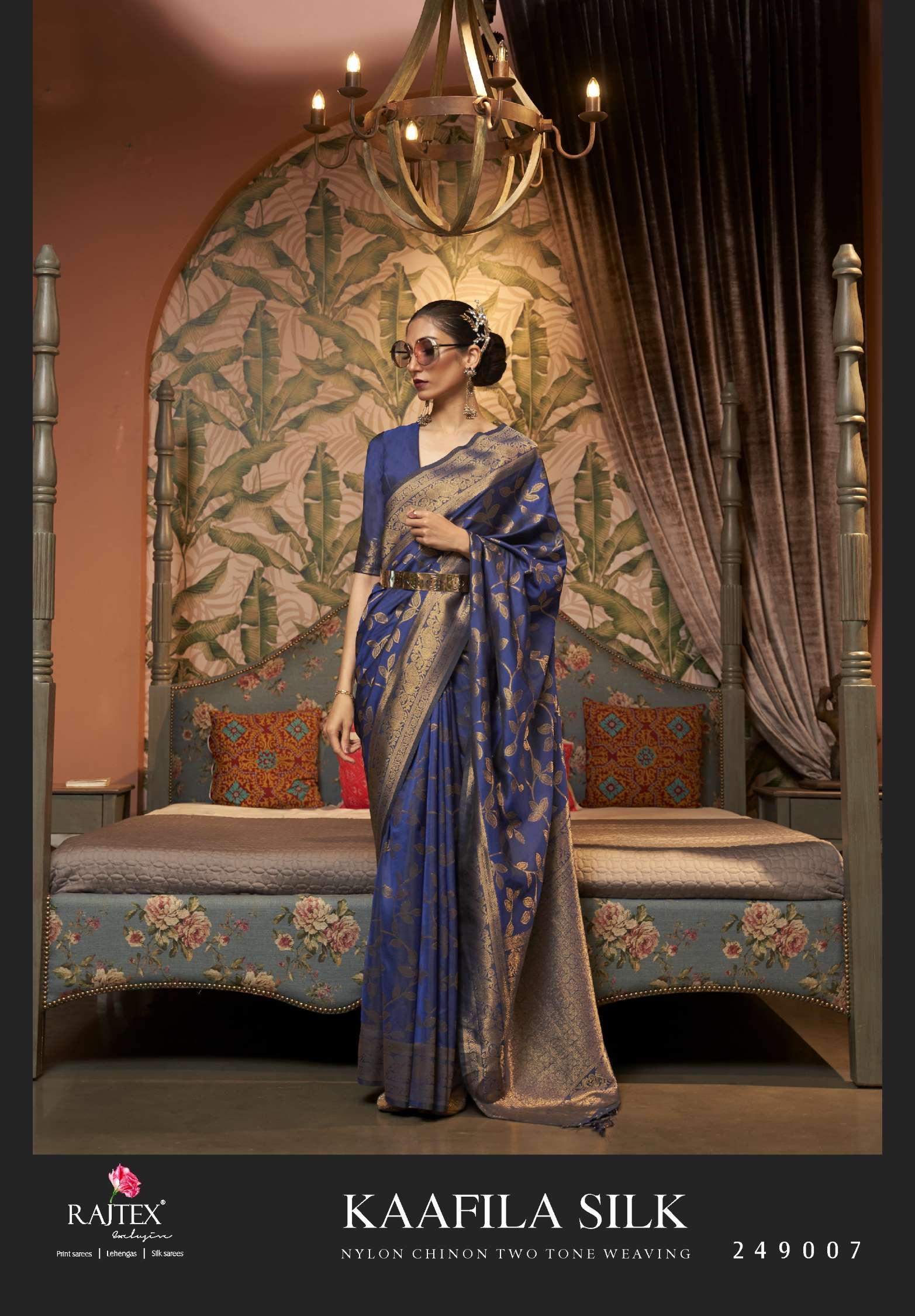 Rajtex Kaafila Nylon Chinon Two Tone Weaving Silk Sarees