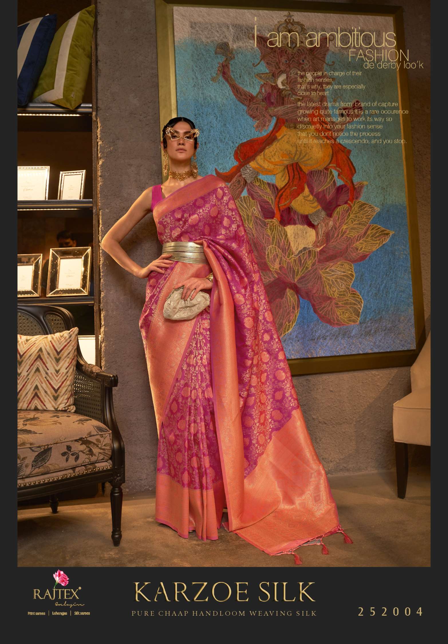 Rajtex Karzoe Pure Chaap Handloom Weaving Silk Sarees