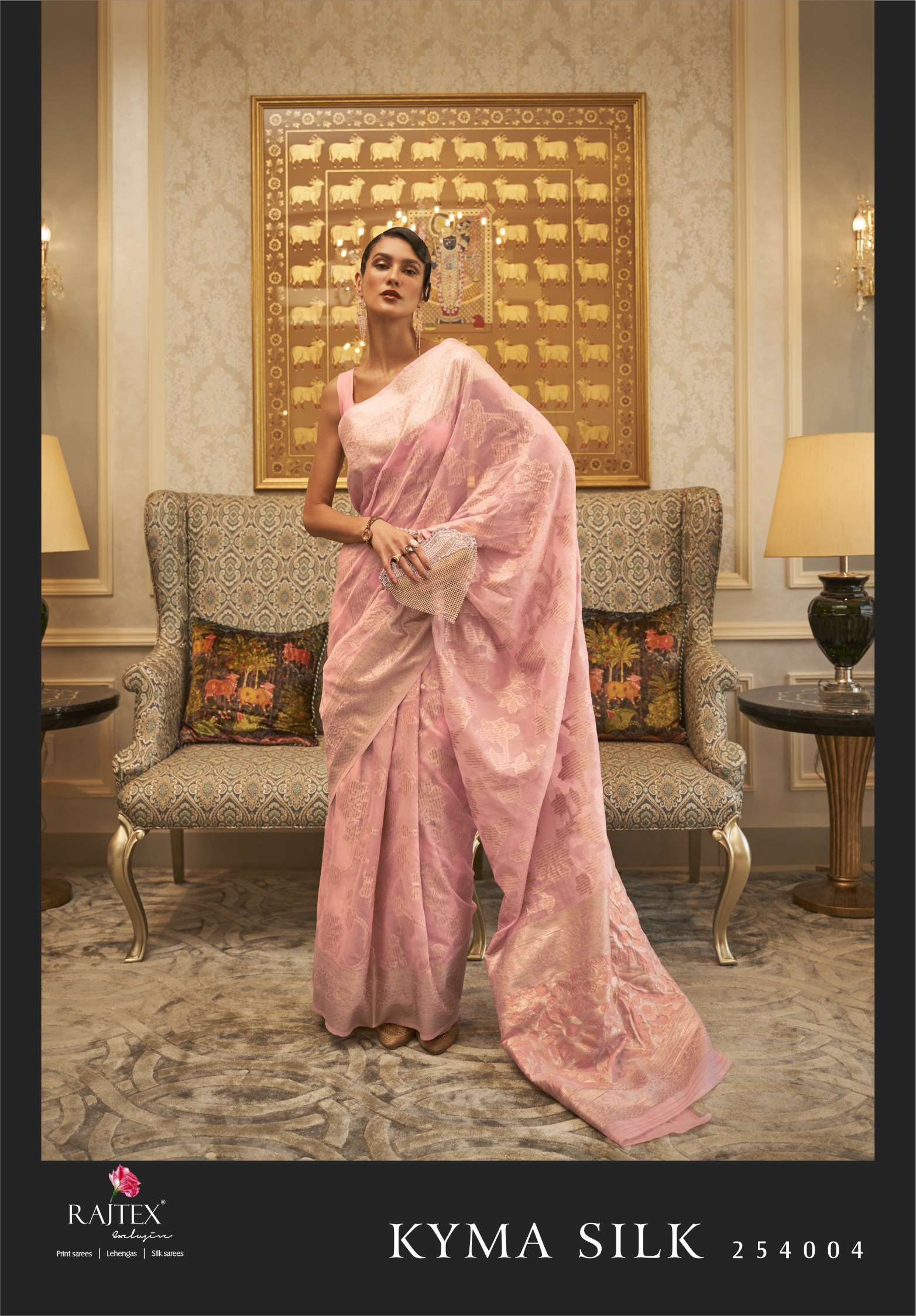 Rajtex Kyma Modal Handloom Zari Weaving Silk Sarees