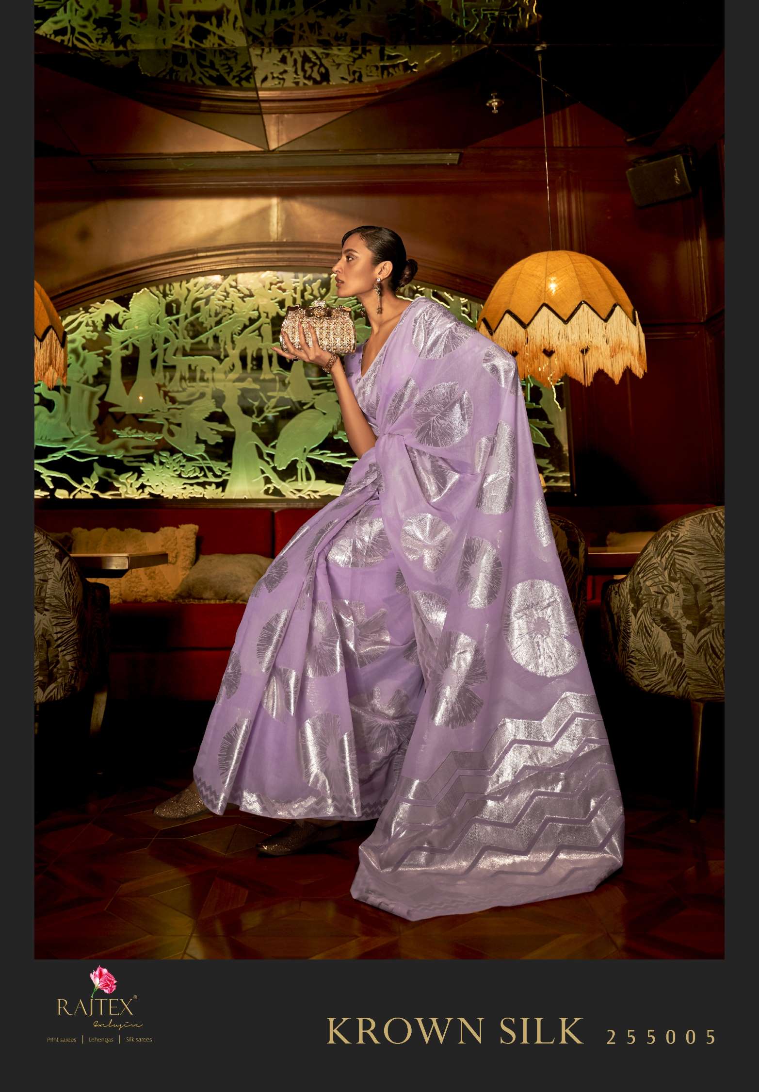 Rajtex Krown Modal Flat Zari Handloom Weaving Silk Sarees