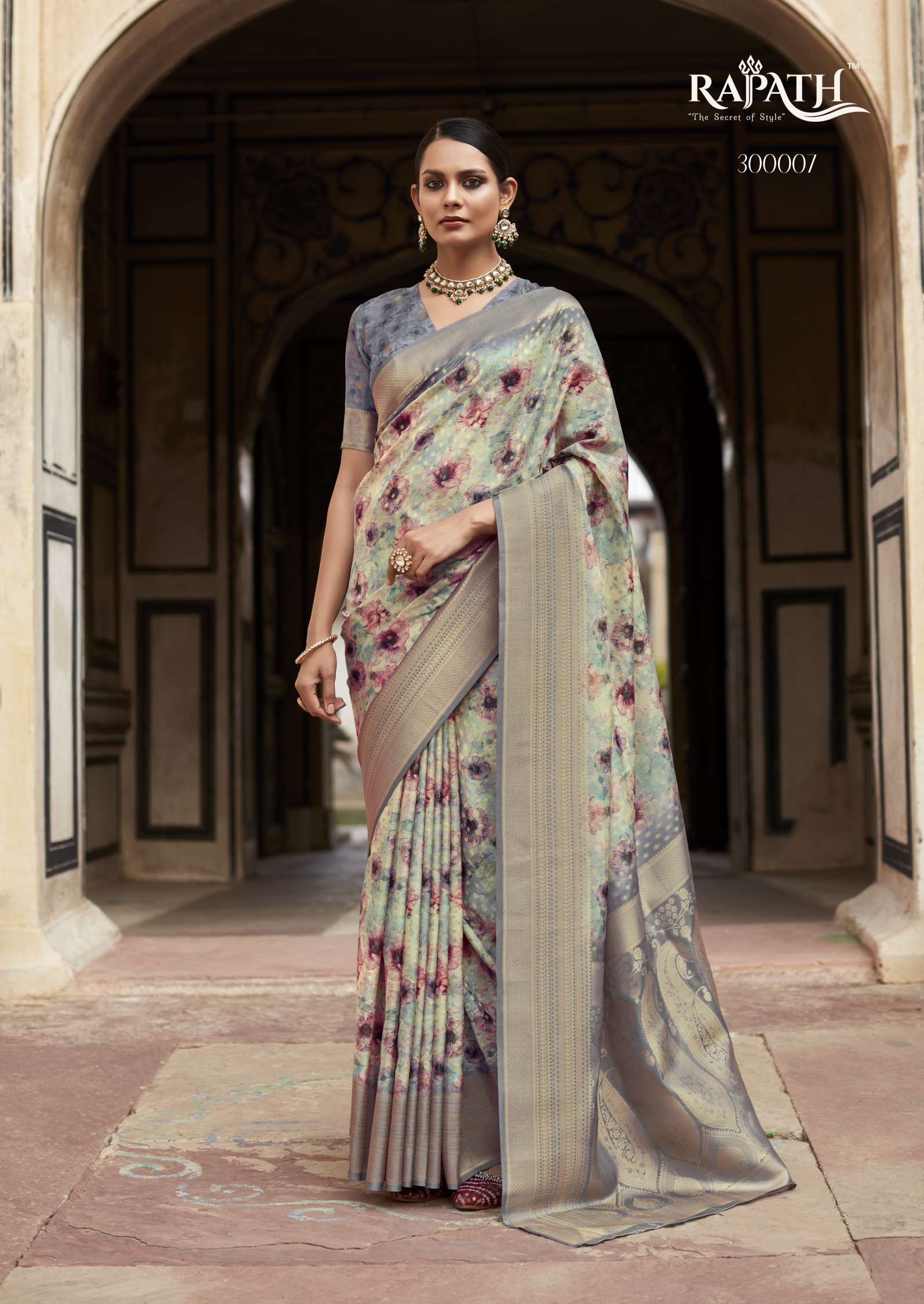 Rajpath Kavisha Jacquard Print Crape Silk Designer Saree