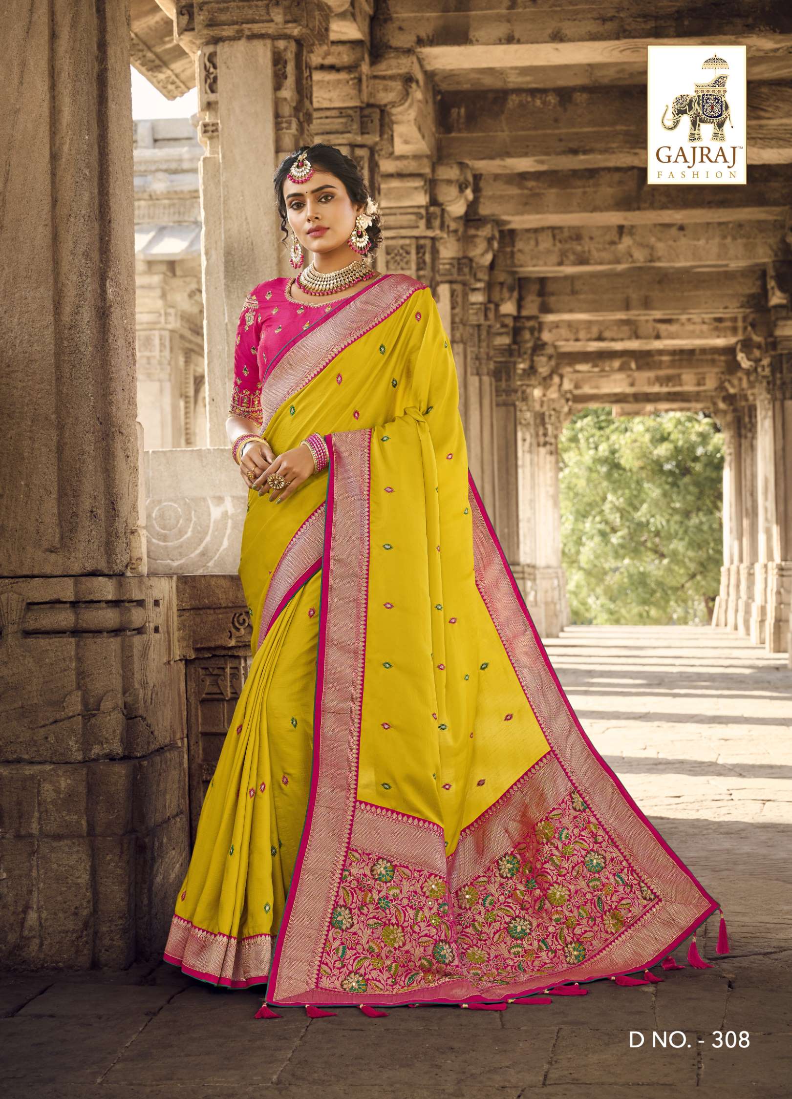 Sumshy Gajraj Fashion Latest Swaroski Pure Banarasi Silk Saree