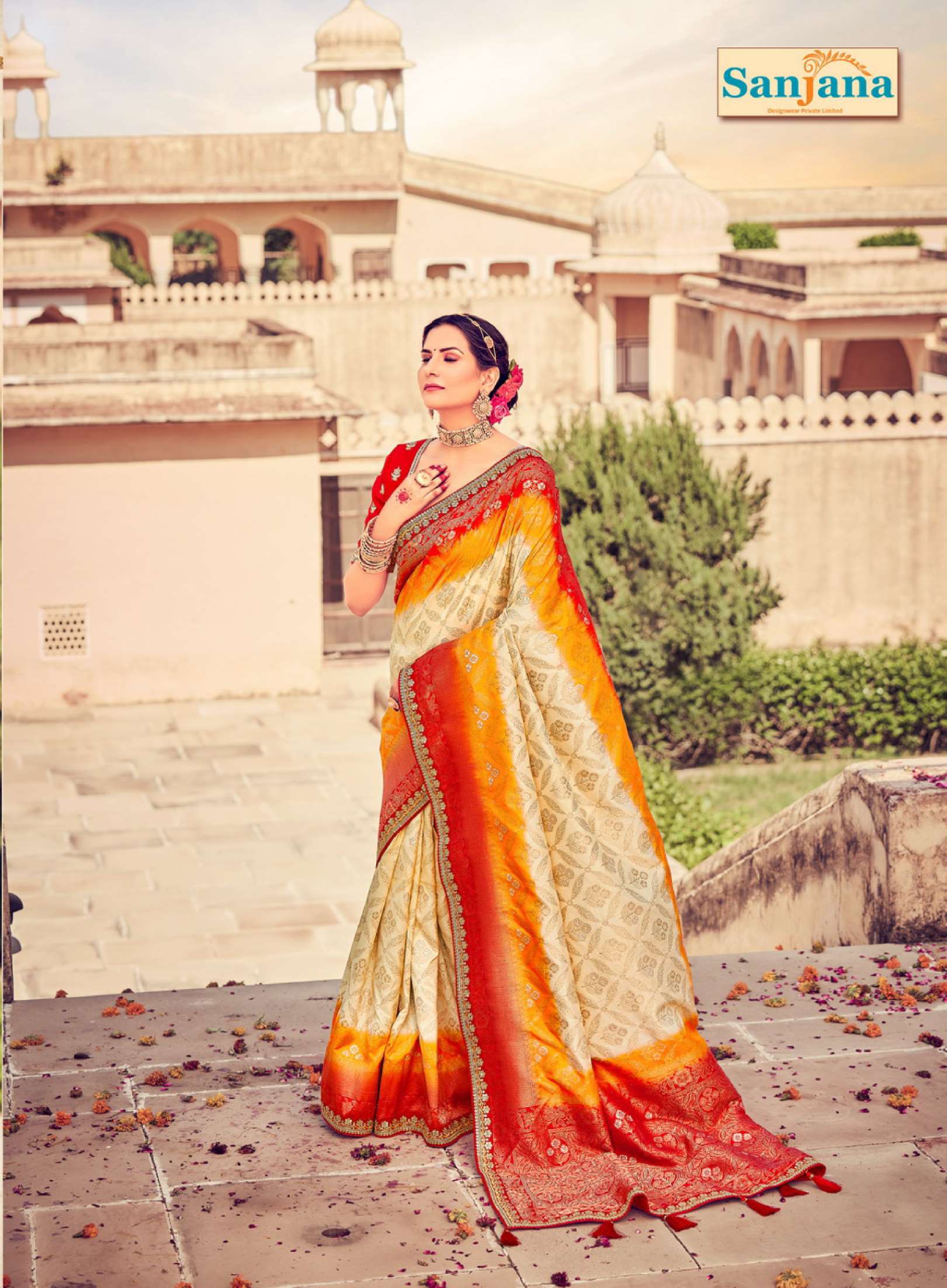 Sumshy Sanjana Embroidery Dola Silk Wedding Wear Saree