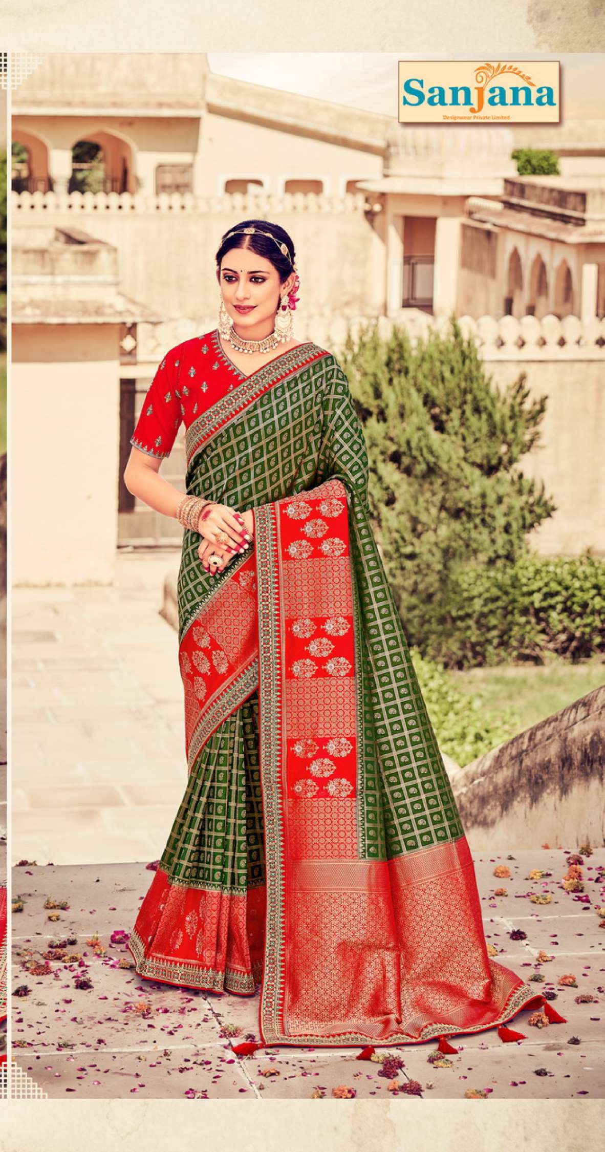 Sumshy Sanjana Embroidery Dola Silk Wedding Wear Saree