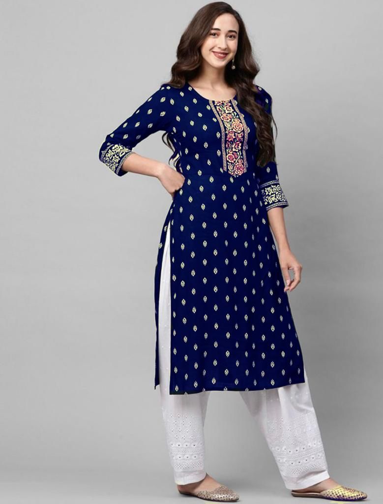 Sumshy Ladies Wear Printed Heavy Rayon Kurtis