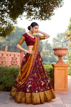Sumshy Latest Design Tushar Silk Foil Print Lehenga Choli
