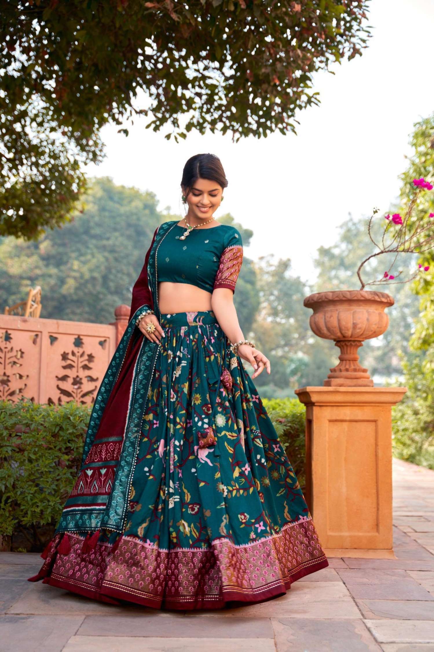 Sumshy Latest Design Tushar Silk Foil Print Lehenga Choli