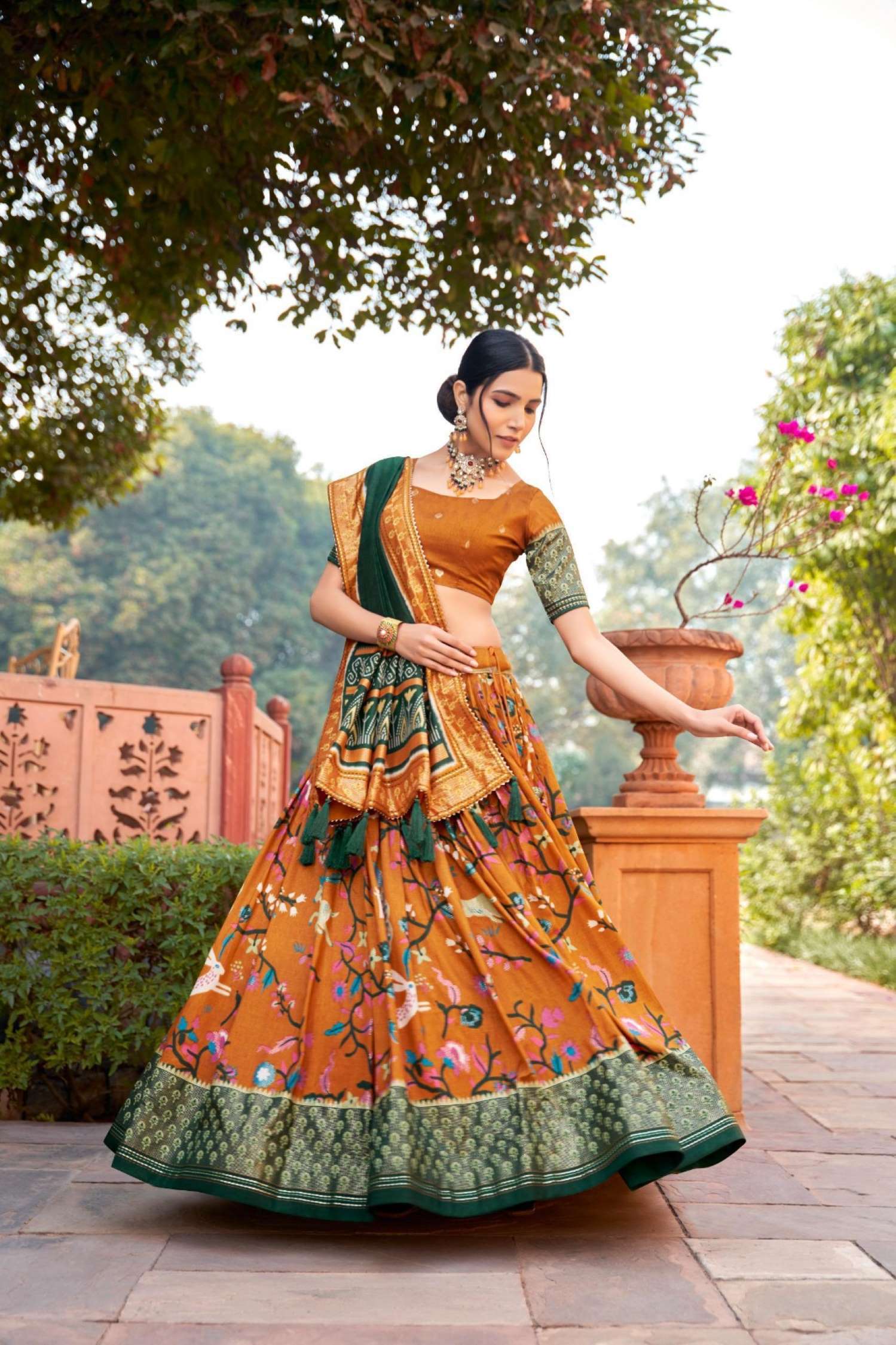 Sumshy Latest Design Tushar Silk Foil Print Lehenga Choli