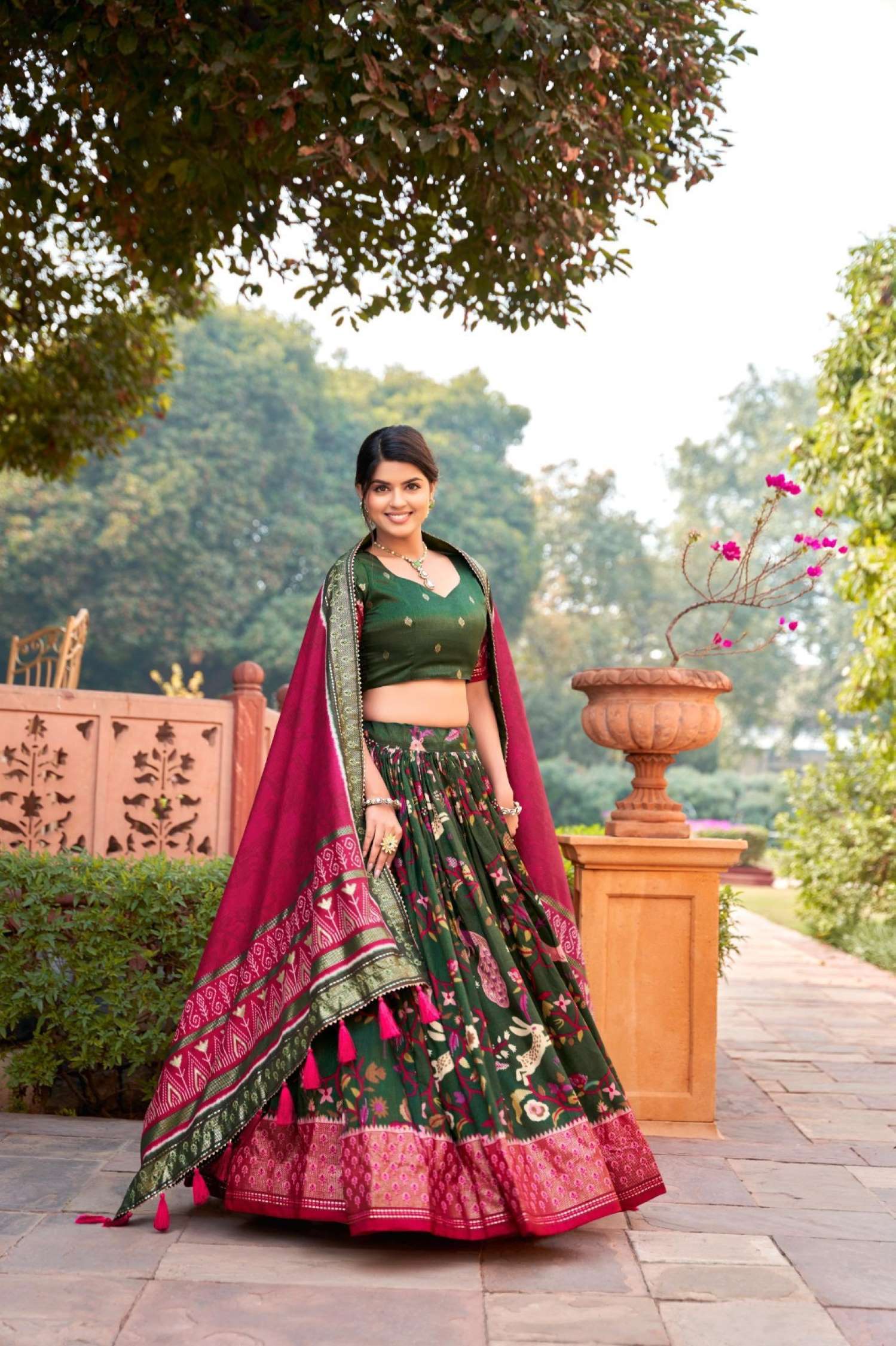 Sumshy Latest Design Tushar Silk Foil Print Lehenga Choli