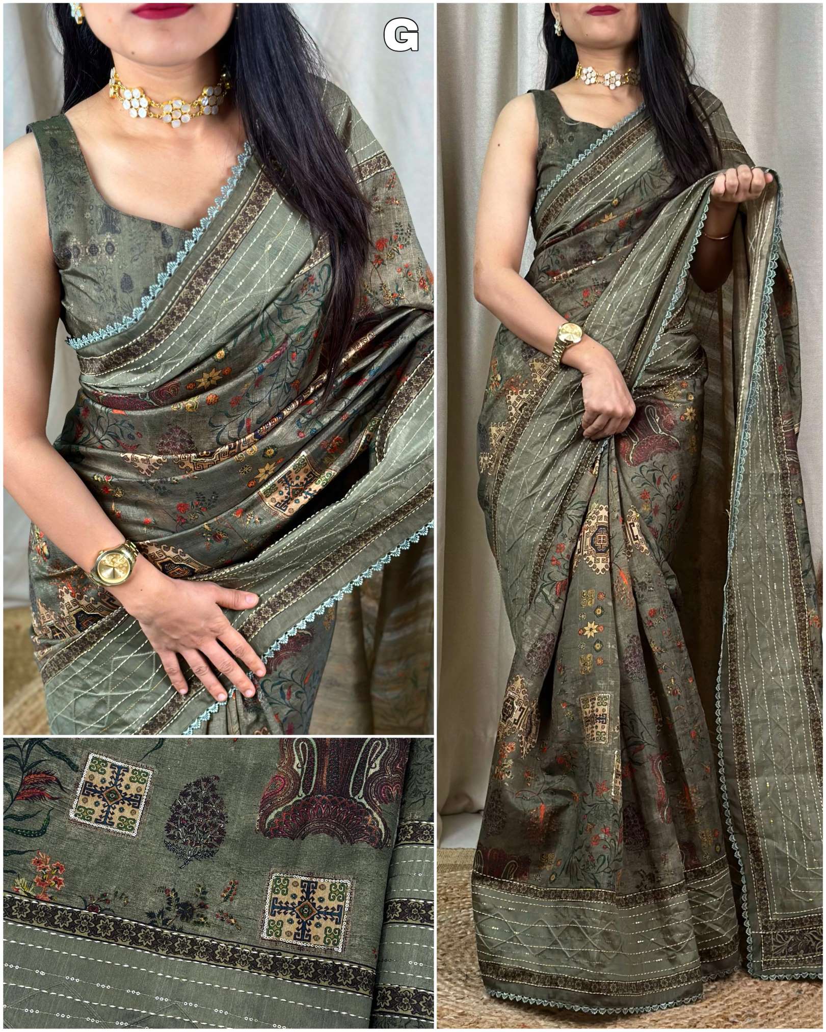 Sumshy New Design Ruhaani Silk Kalamkari Print Saree