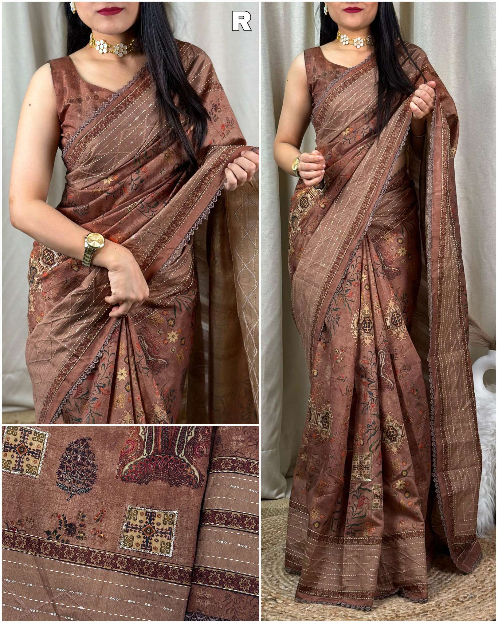 Sumshy New Design Ruhaani Silk Kalamkari Print Saree