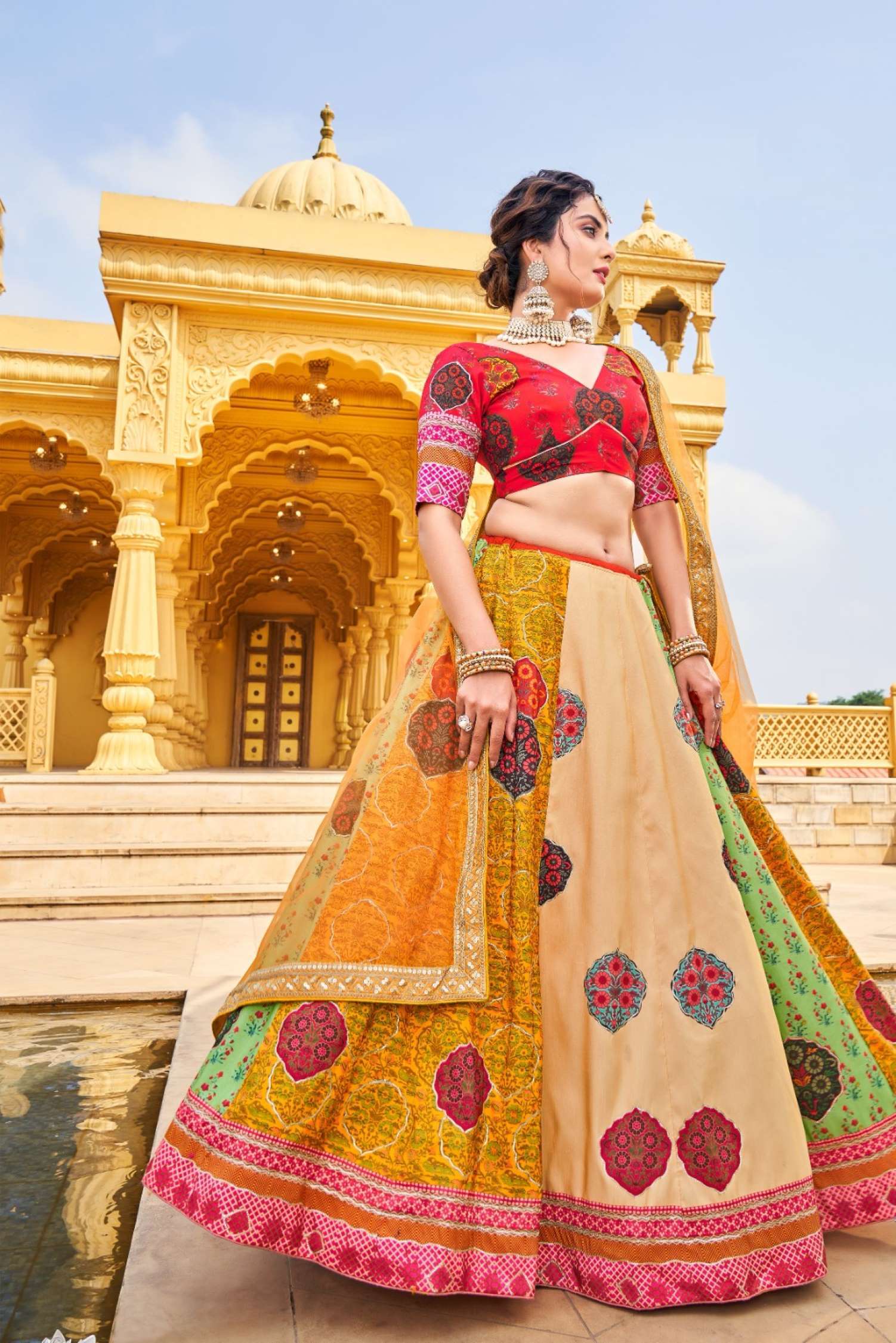 Sumshy Wedding Wear Printed Silk Lehenga Choli