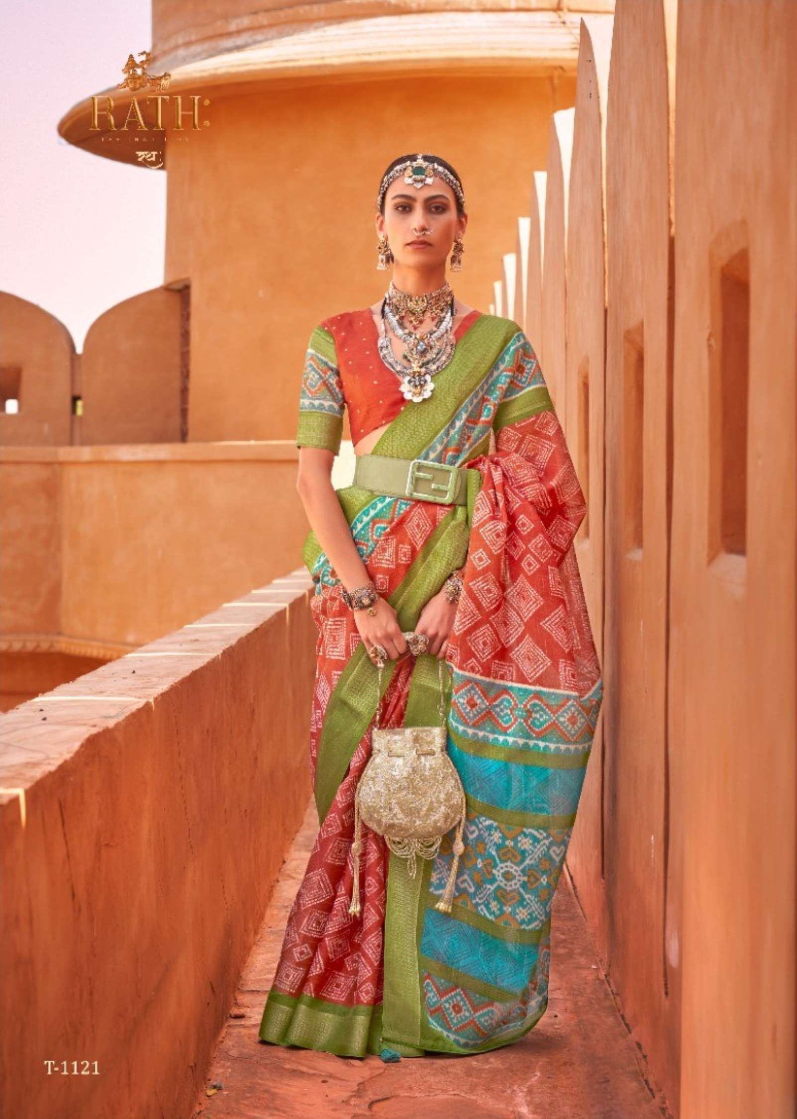 Rath Mrugnayani Designer Foil Print Cotton Silk Saree