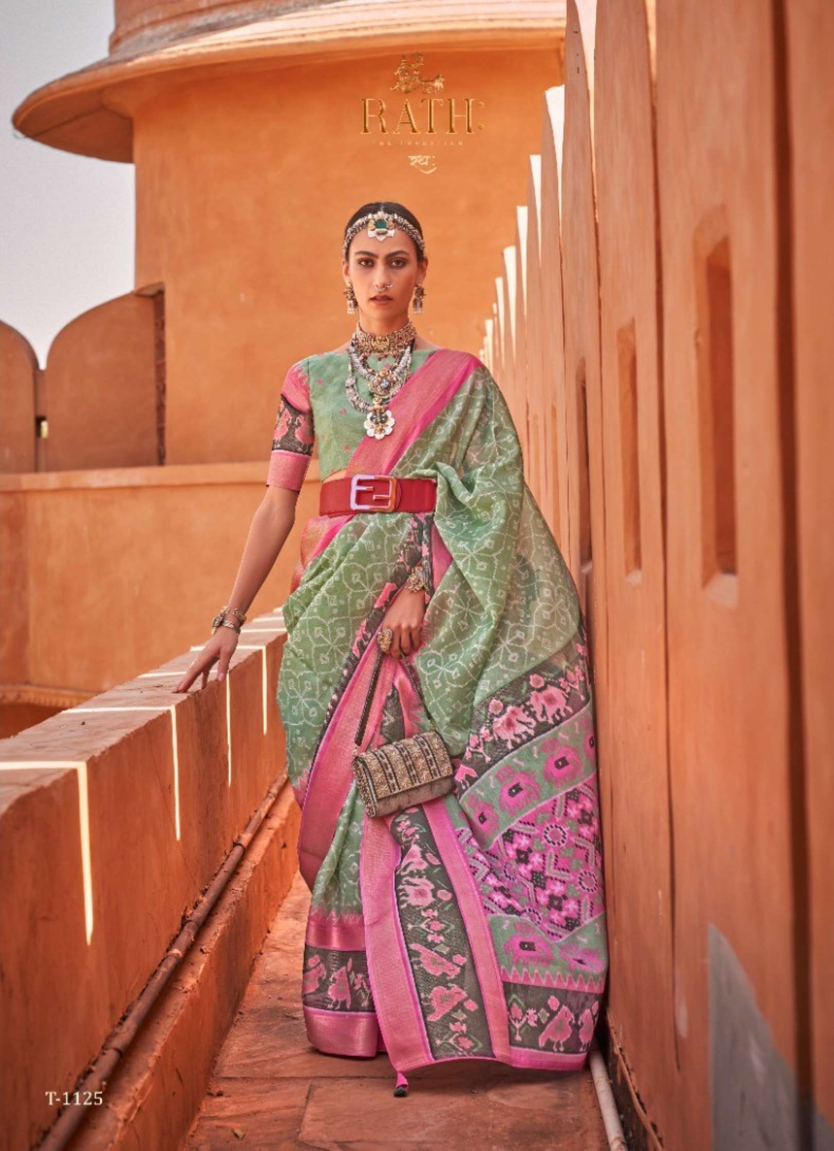 Rath Mrugnayani Designer Foil Print Cotton Silk Saree