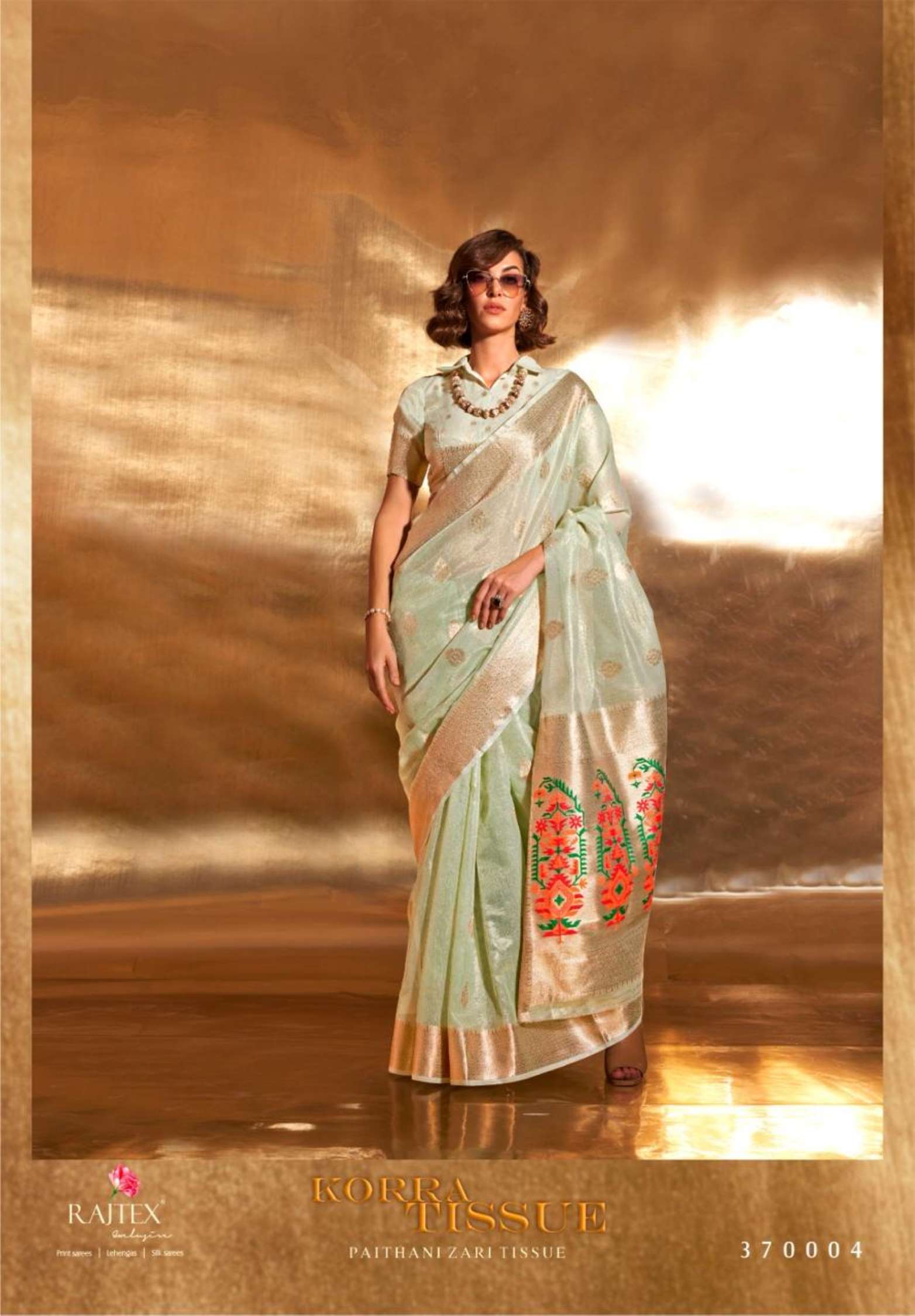 Rajtex Korra Silk Wedding Wear Zari Tissue Silk Saree