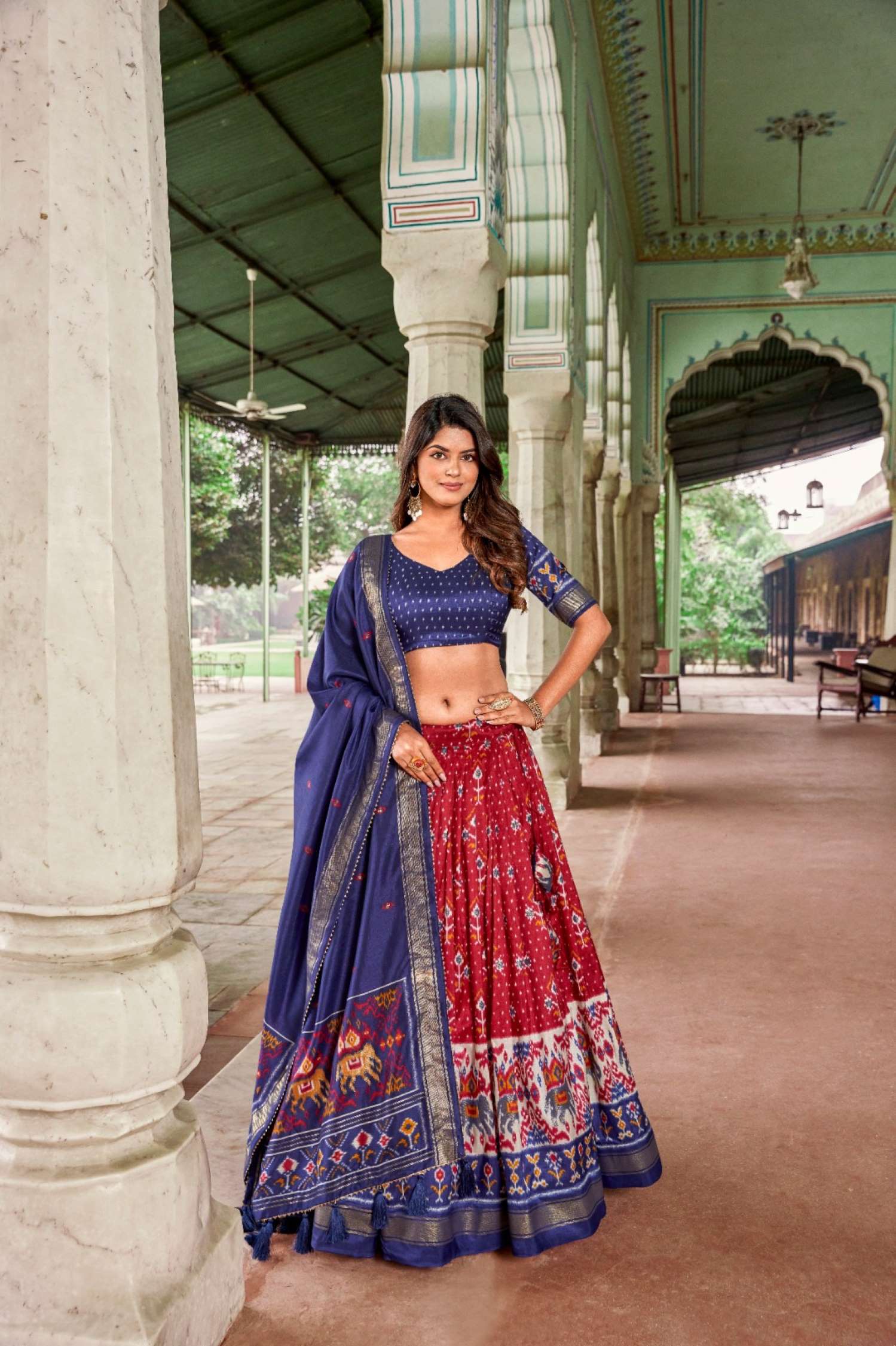 Sumshy Wedding Wear Patola Print Tussar Silk Lehenga Choli