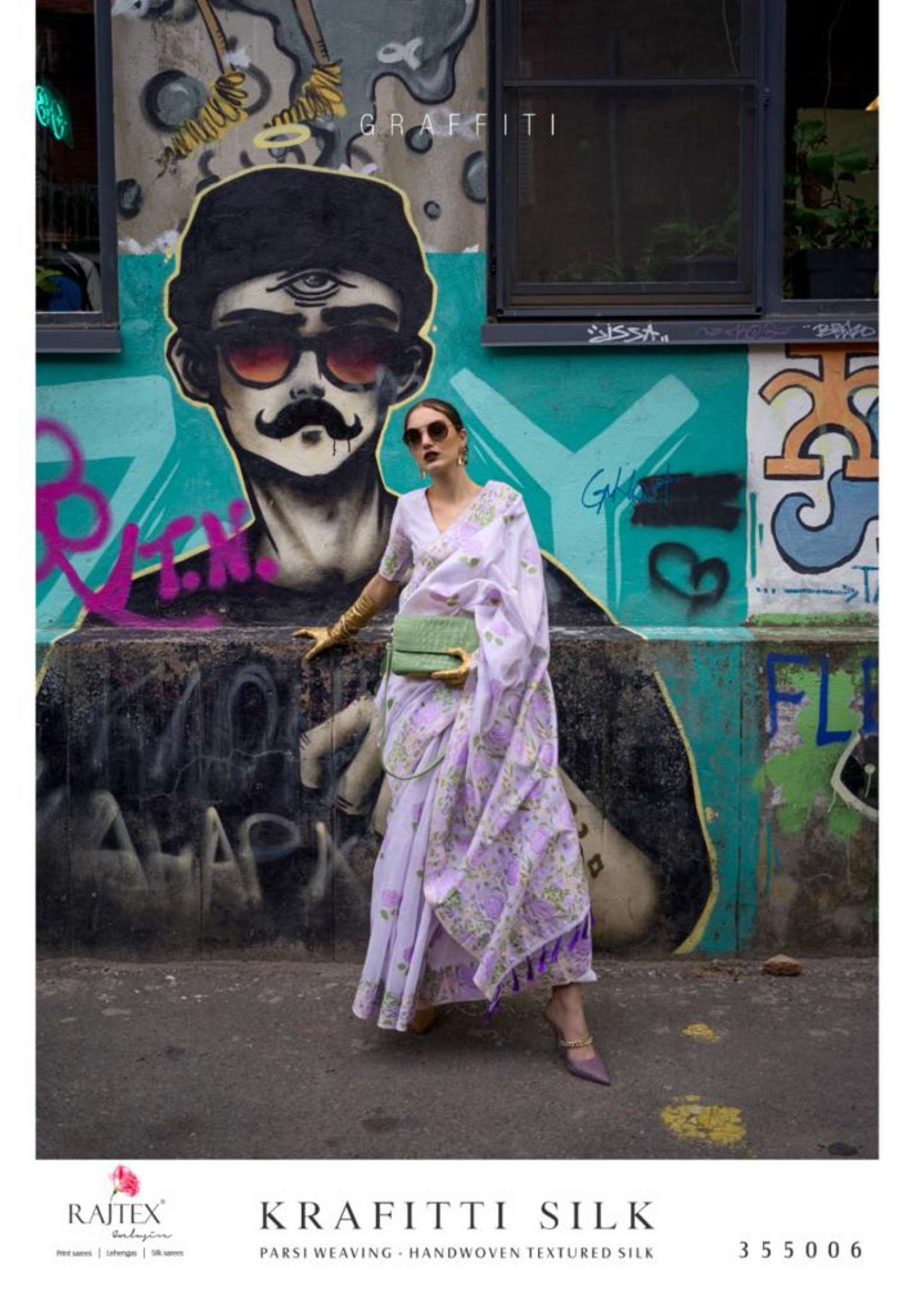 Rajtex Krafitti Handwoven Textured Silk Designer Saree