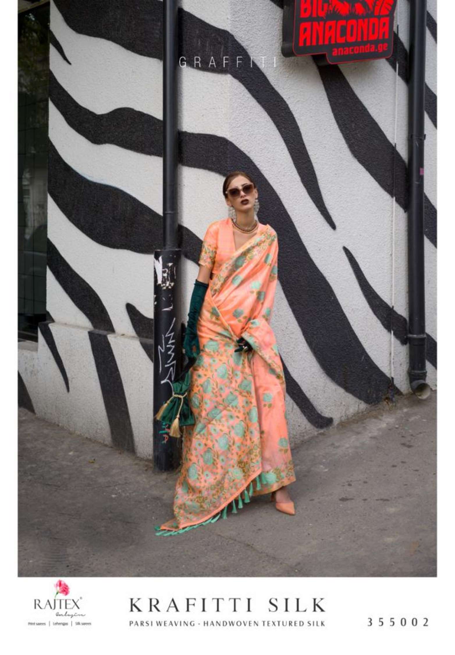 Rajtex Krafitti Handwoven Textured Silk Designer Saree