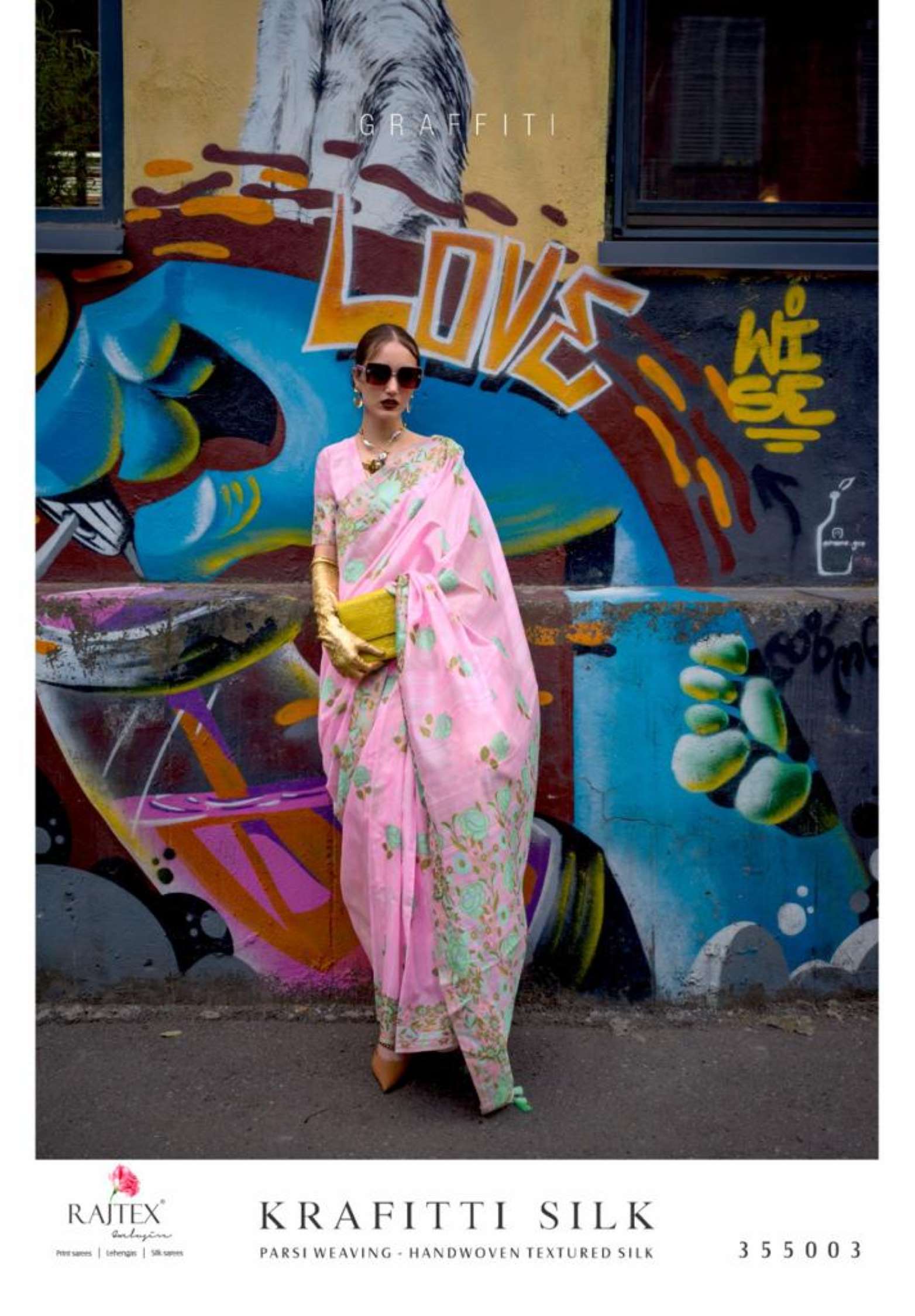 Rajtex Krafitti Handwoven Textured Silk Designer Saree