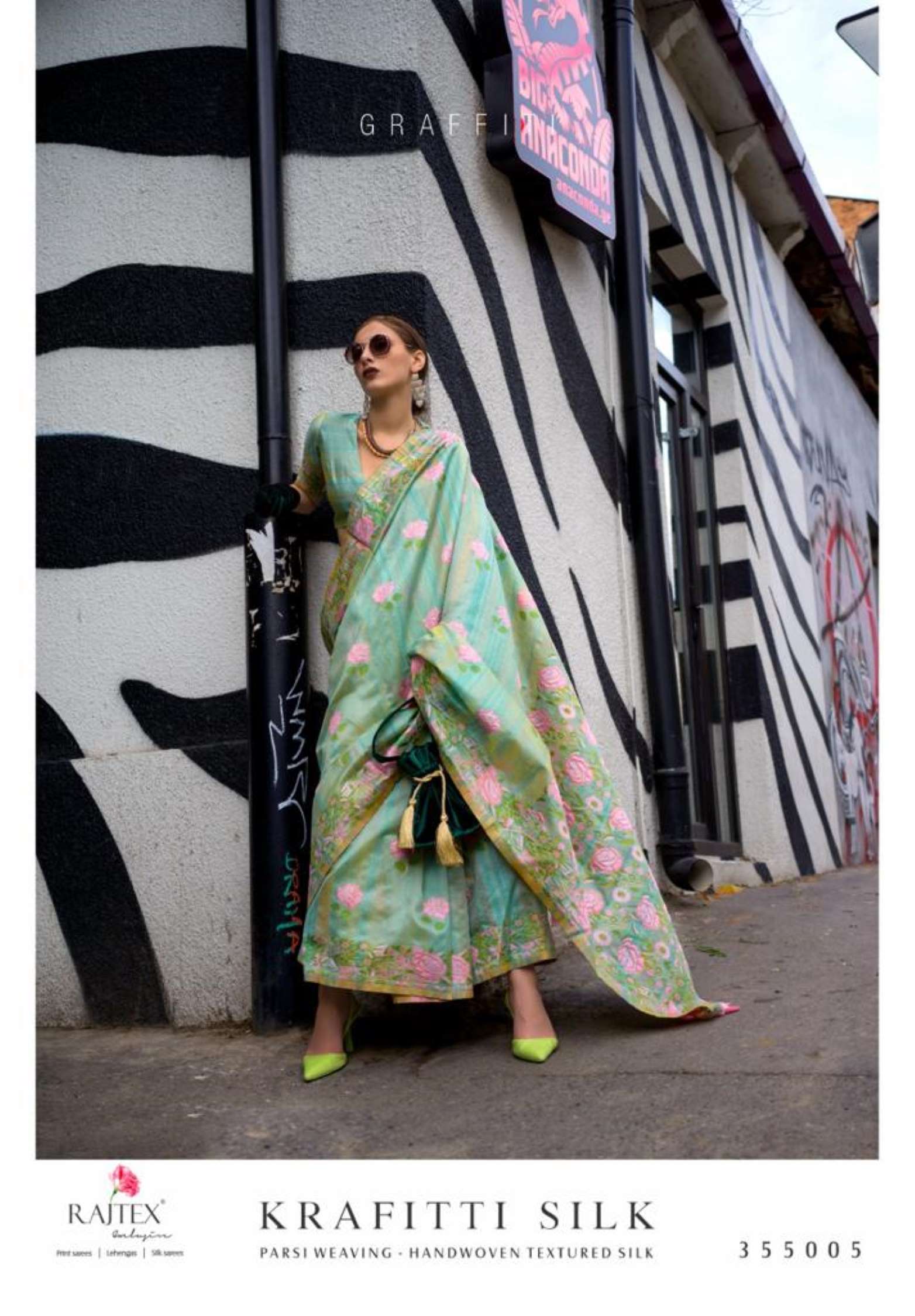 Rajtex Krafitti Handwoven Textured Silk Designer Saree