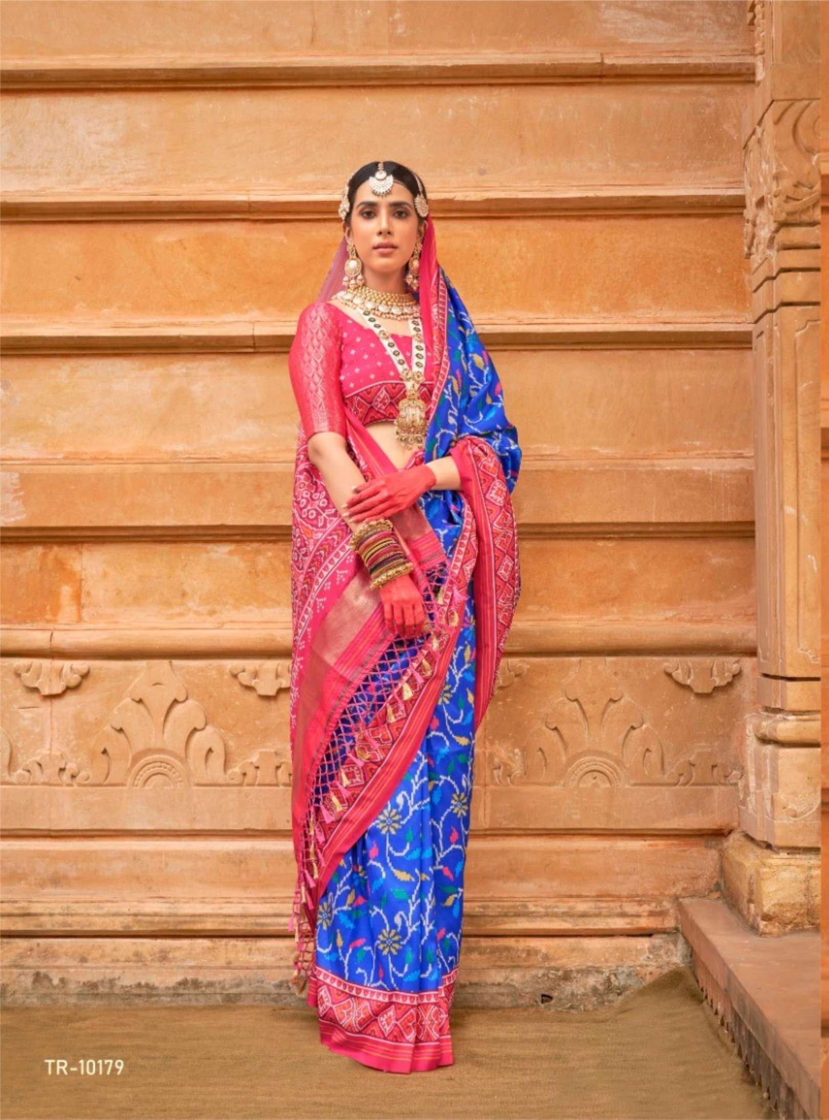 Sumshy Trirath Trith Patola Printed P.V. Silk Wedding Wear Saree