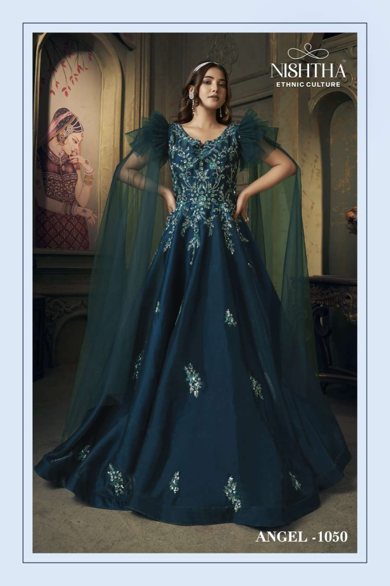 Nistha Angel Wedding Wear Jimichoo Net Designer Gown